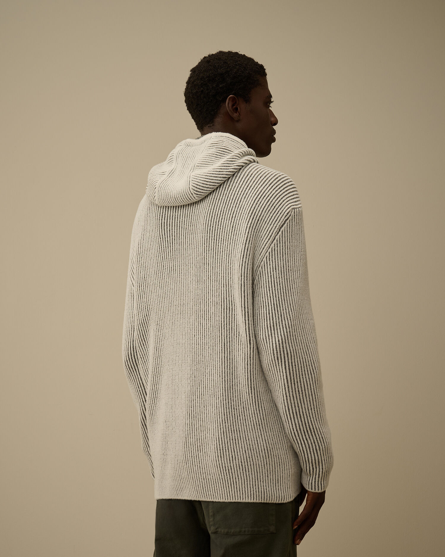 Fleece Knit Hooded Full Zip Sweater - 4