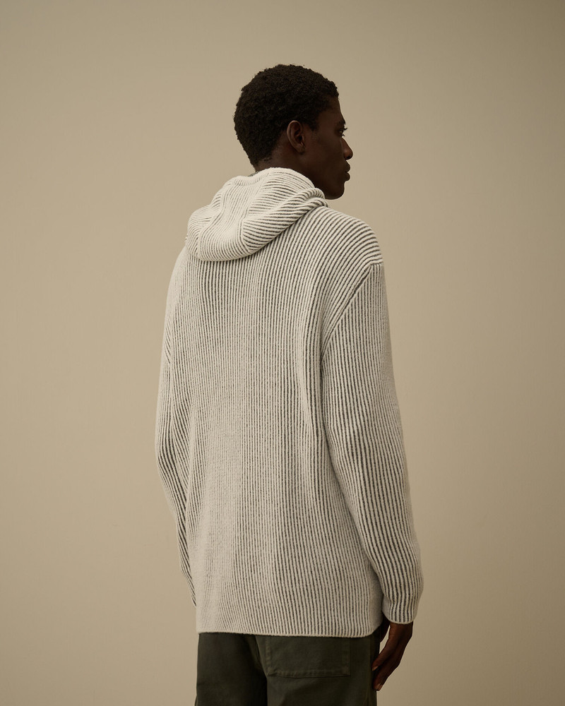 Fleece Knit Hooded Full Zip Sweater 4