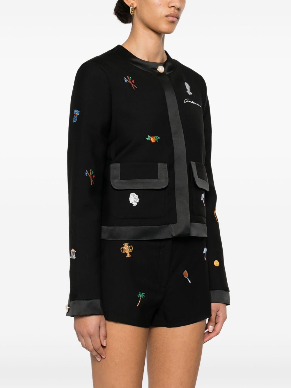 motif-embroidered jacket - 3