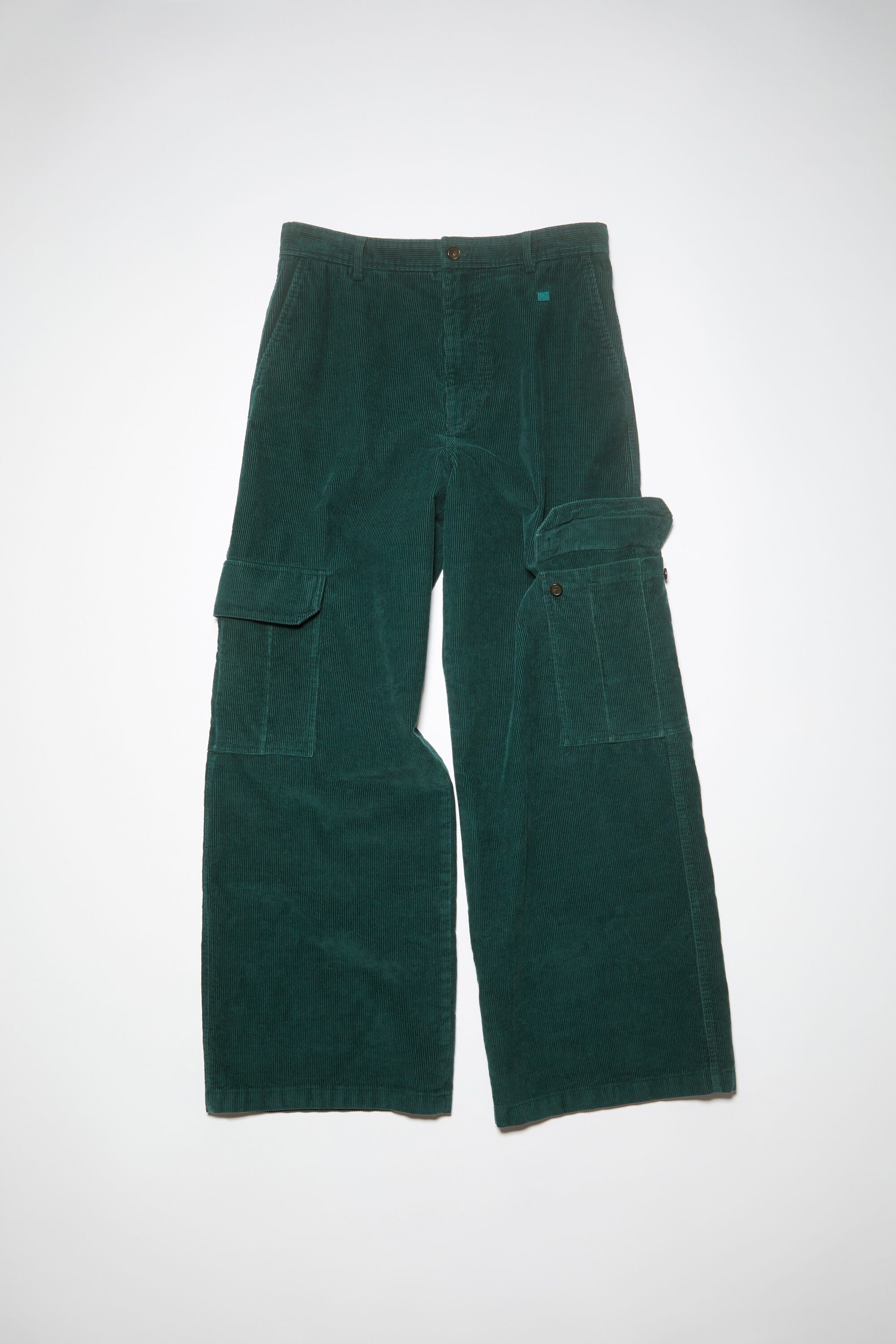 Corduroy cargo trousers - Night green - 6