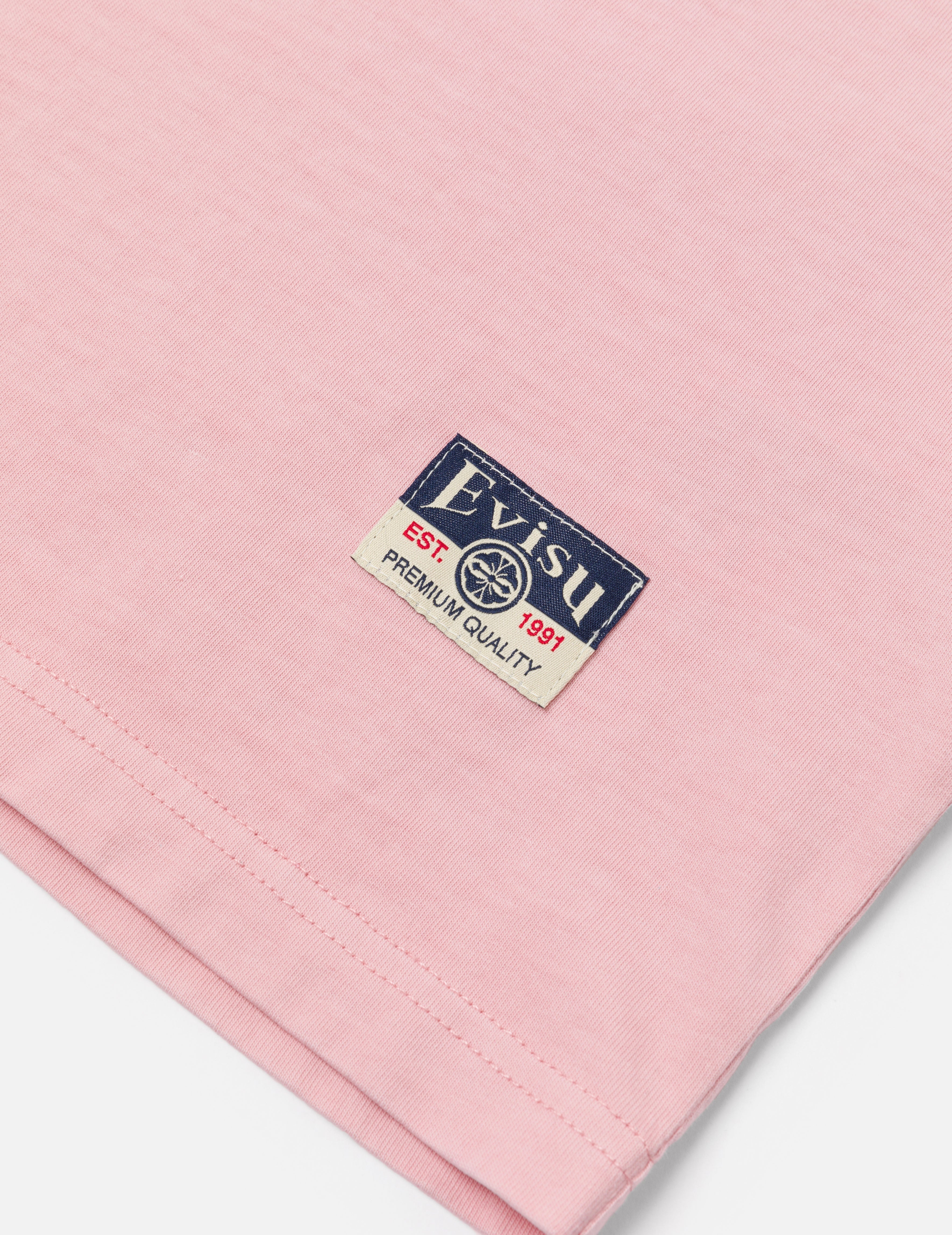 Seagull Embroidery Stitching Pocket Relax Fit T-Shirt - 7