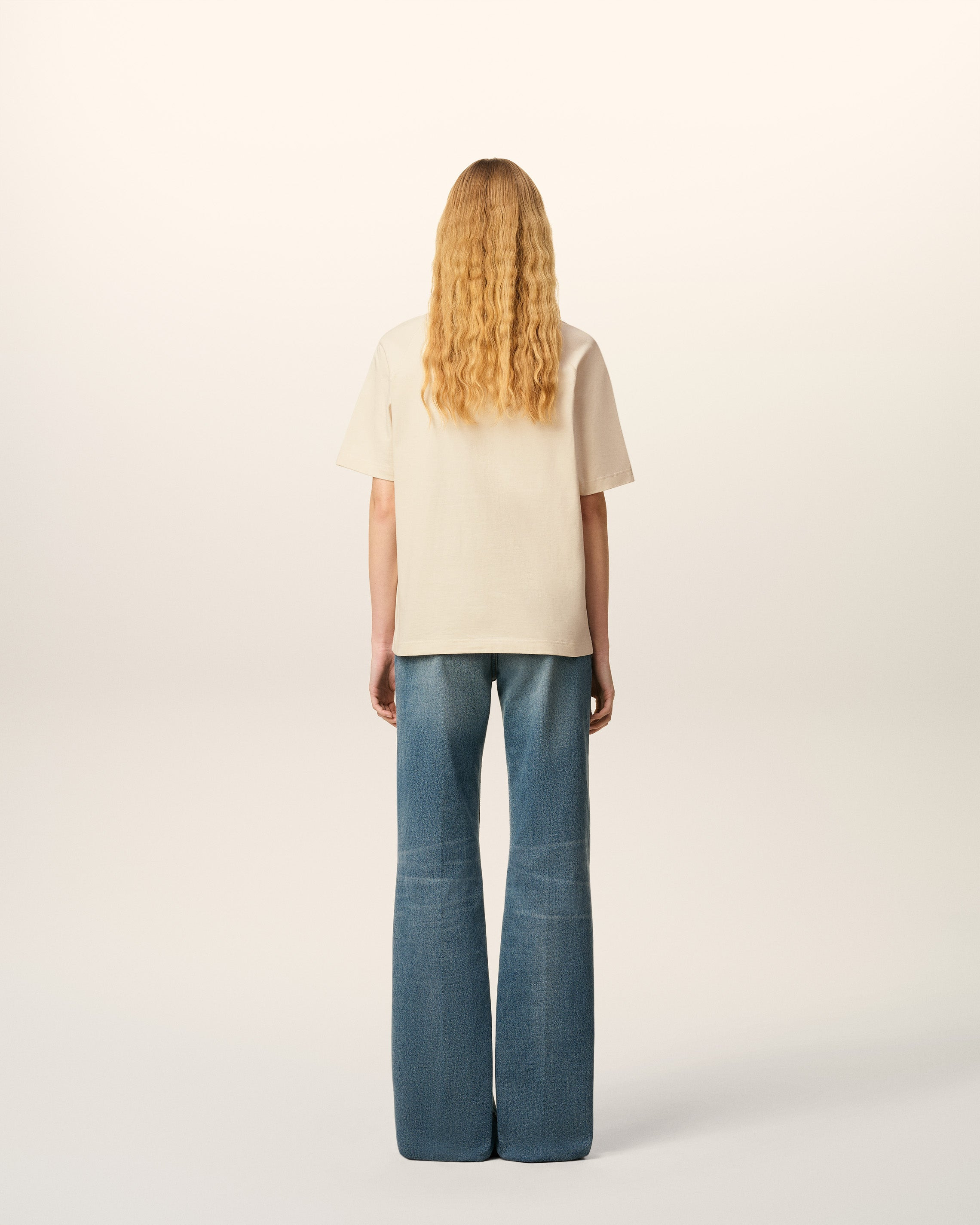 WHITE COTTON SHORT SLEEVES T-SHIRT - 5