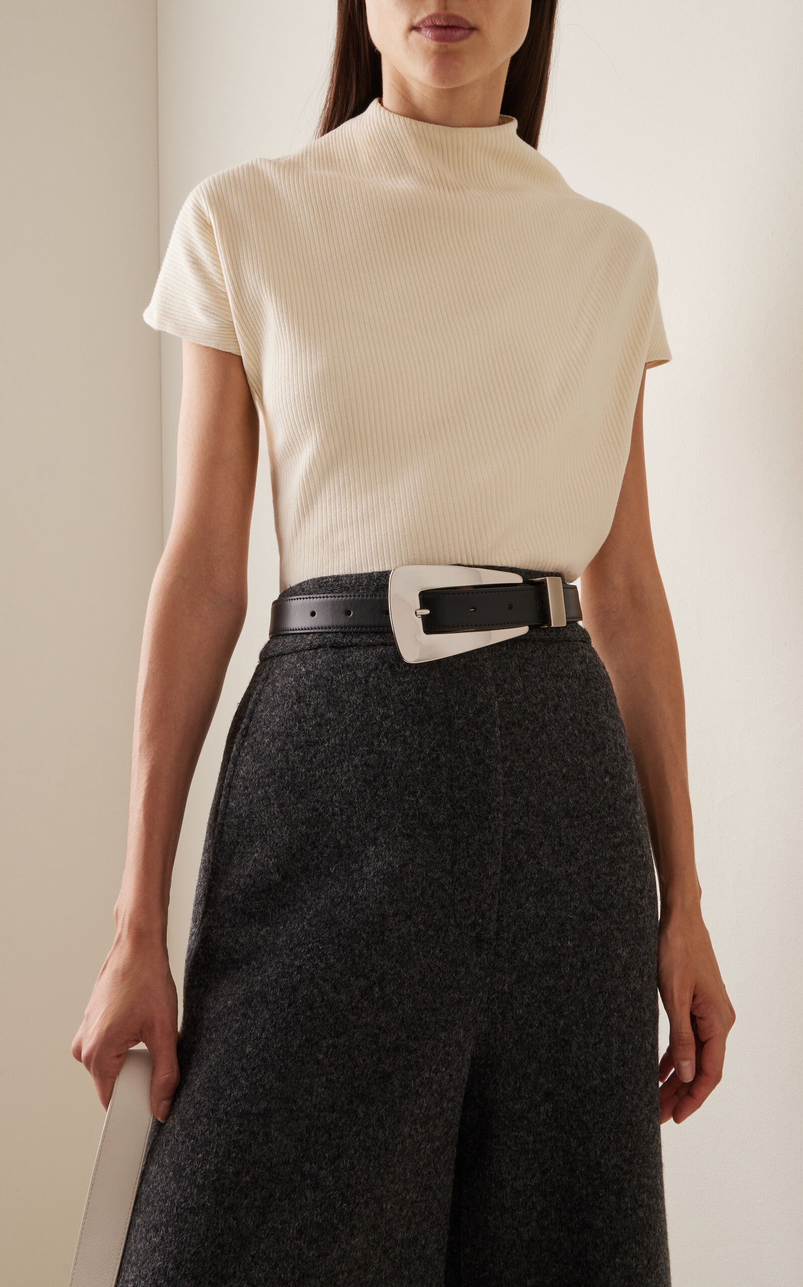 Lucca Leather Silver-Tone Belt black - 2
