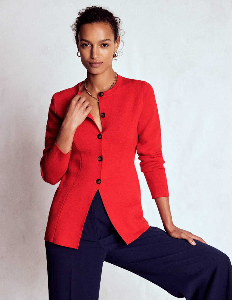 Joanna Fitted Knitted Jacket-Poppy Red 6
