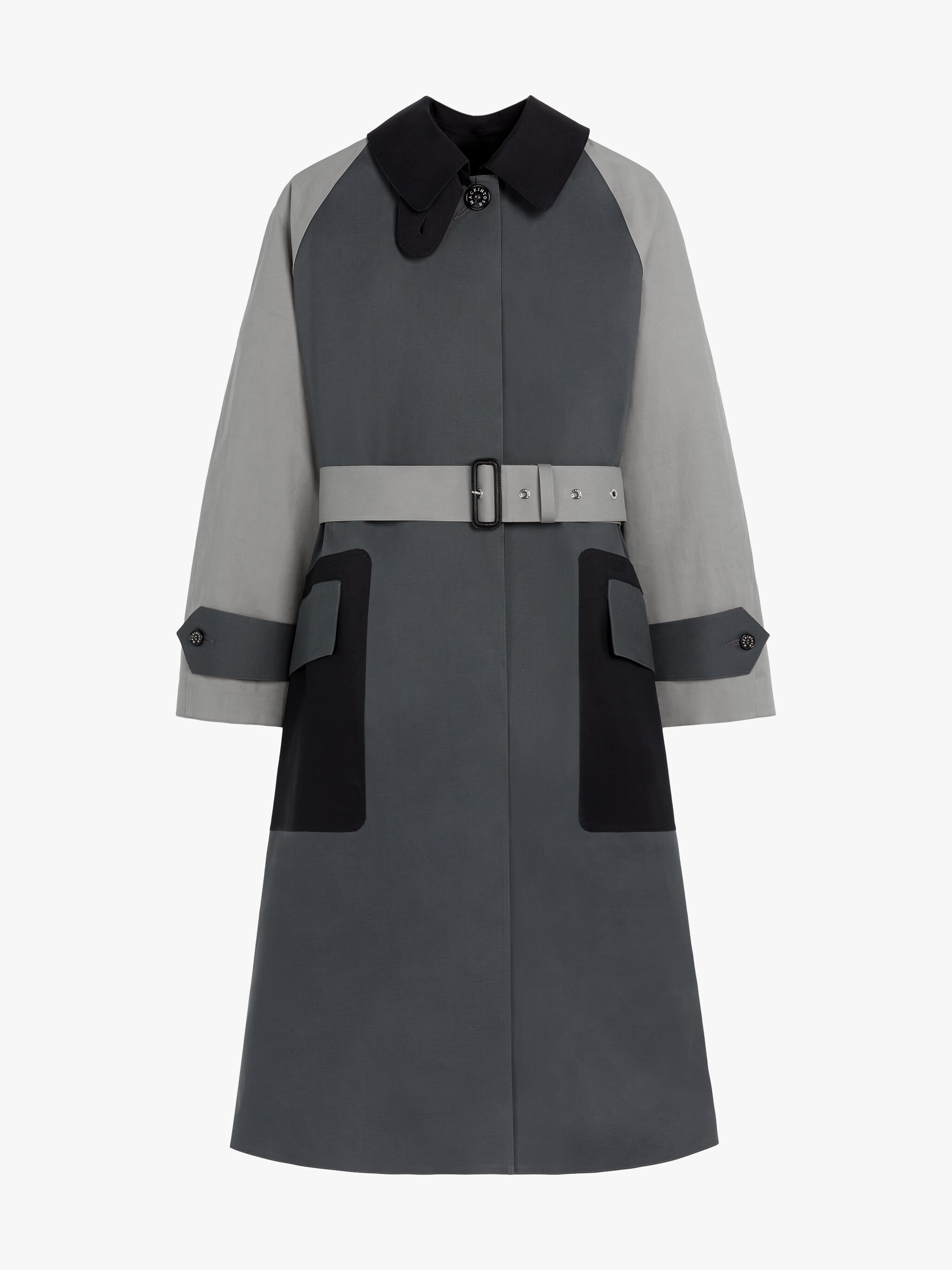 KNIGHTSWOOD BONDED COTTON COLOURBLOCK TRENCH COAT - 1