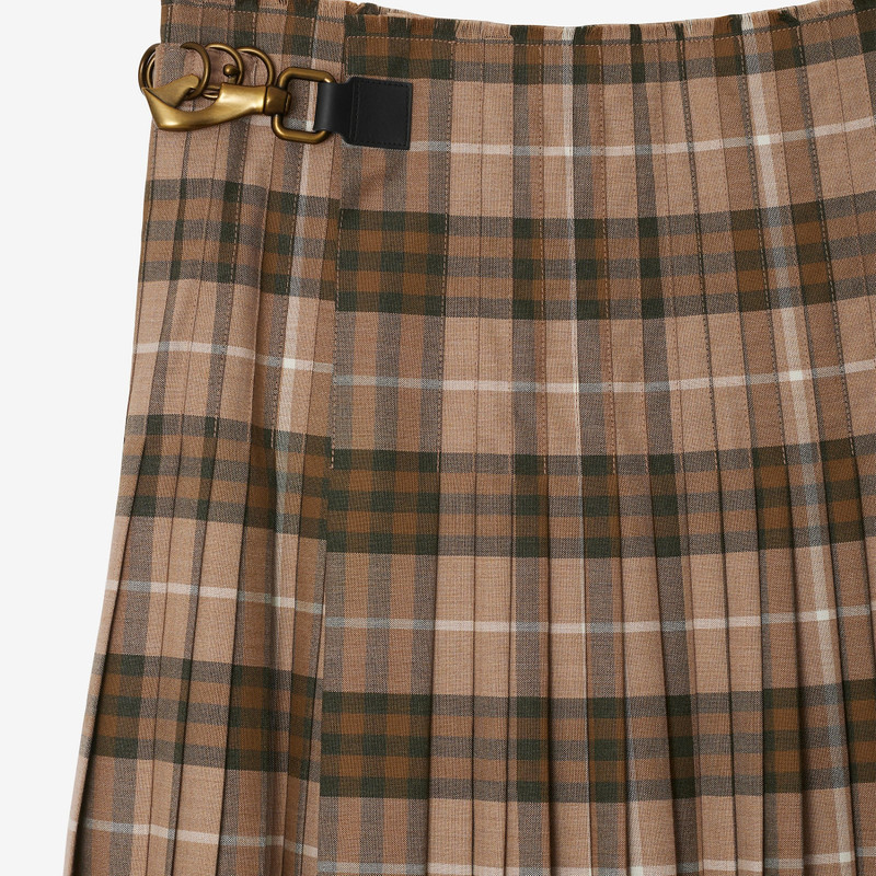Check Wool Blend Maxi Kilt 5