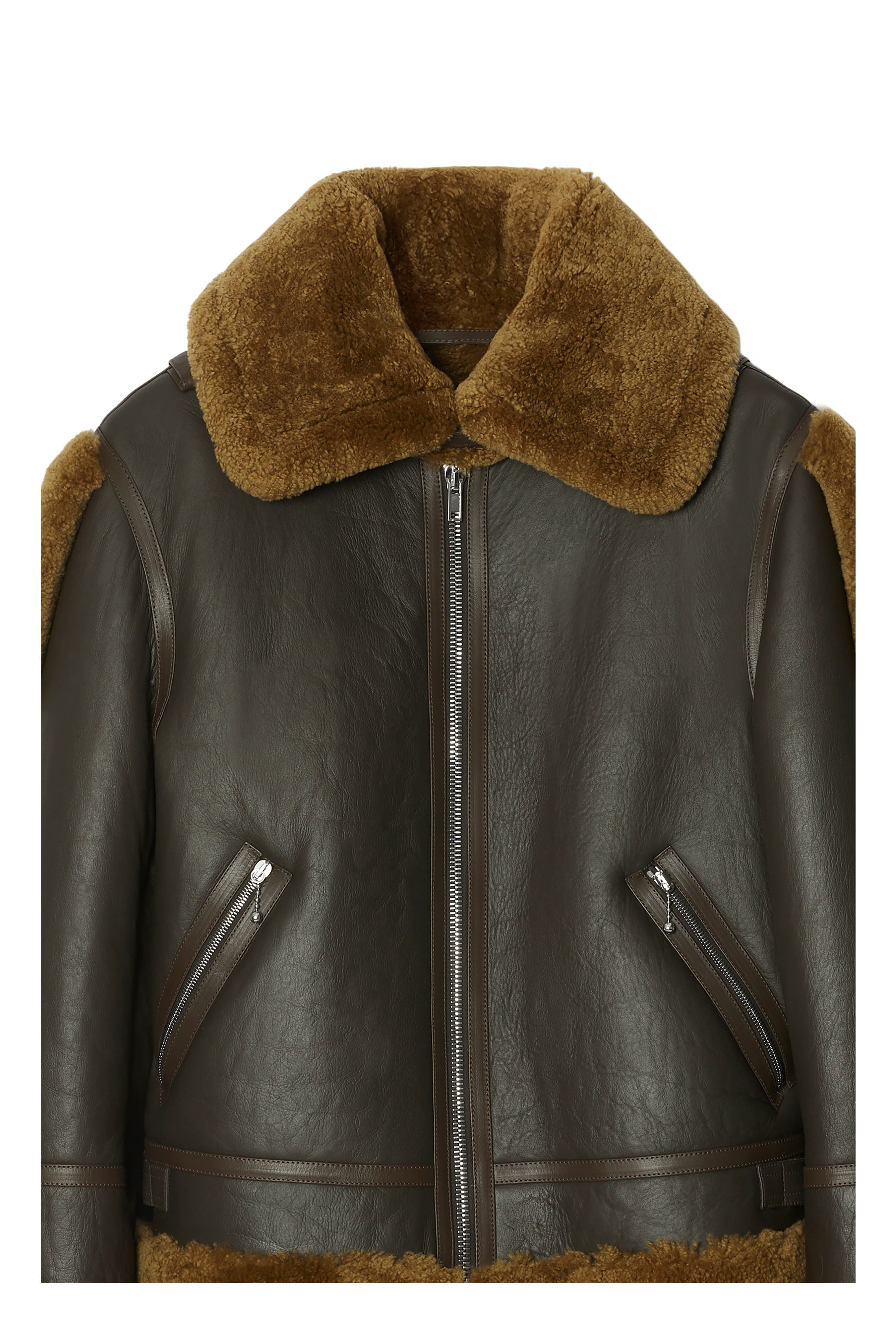 burberry Shearling Aviator Jacket in Otter at Nordstrom - 5