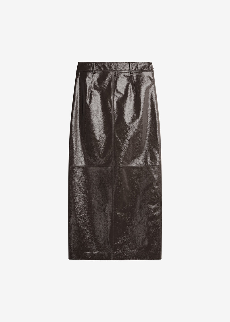 Taney Crackled Pencil Skirt - Brown 7