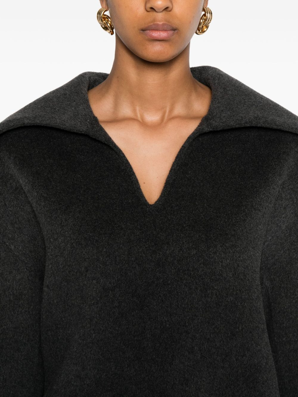 oversize-collar sweater - 5