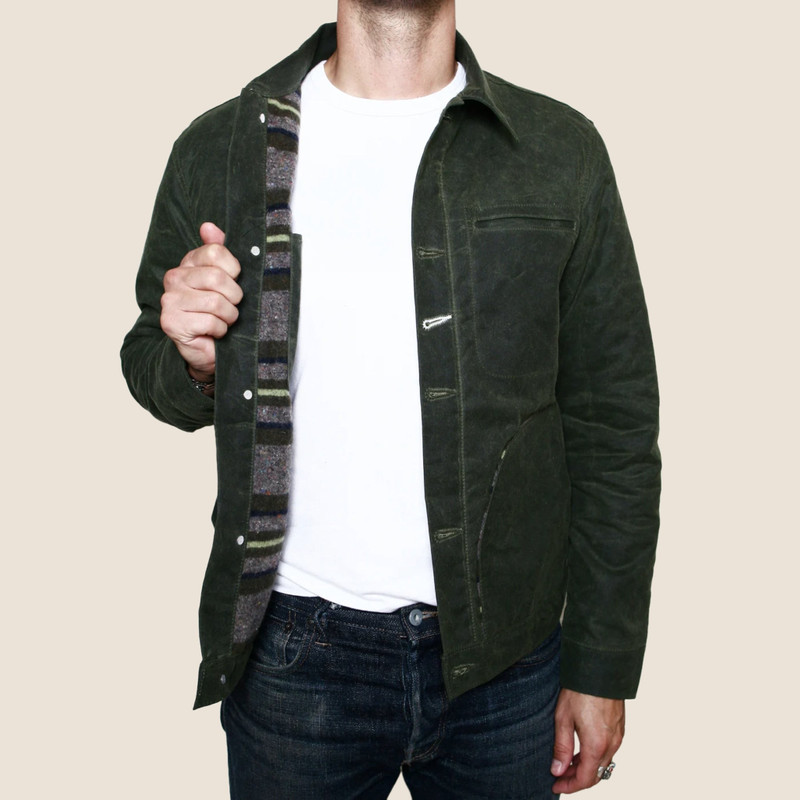 Rogue Territory Supply Jacket - Blanket Lined Waxed Olive Ridgeline outlook