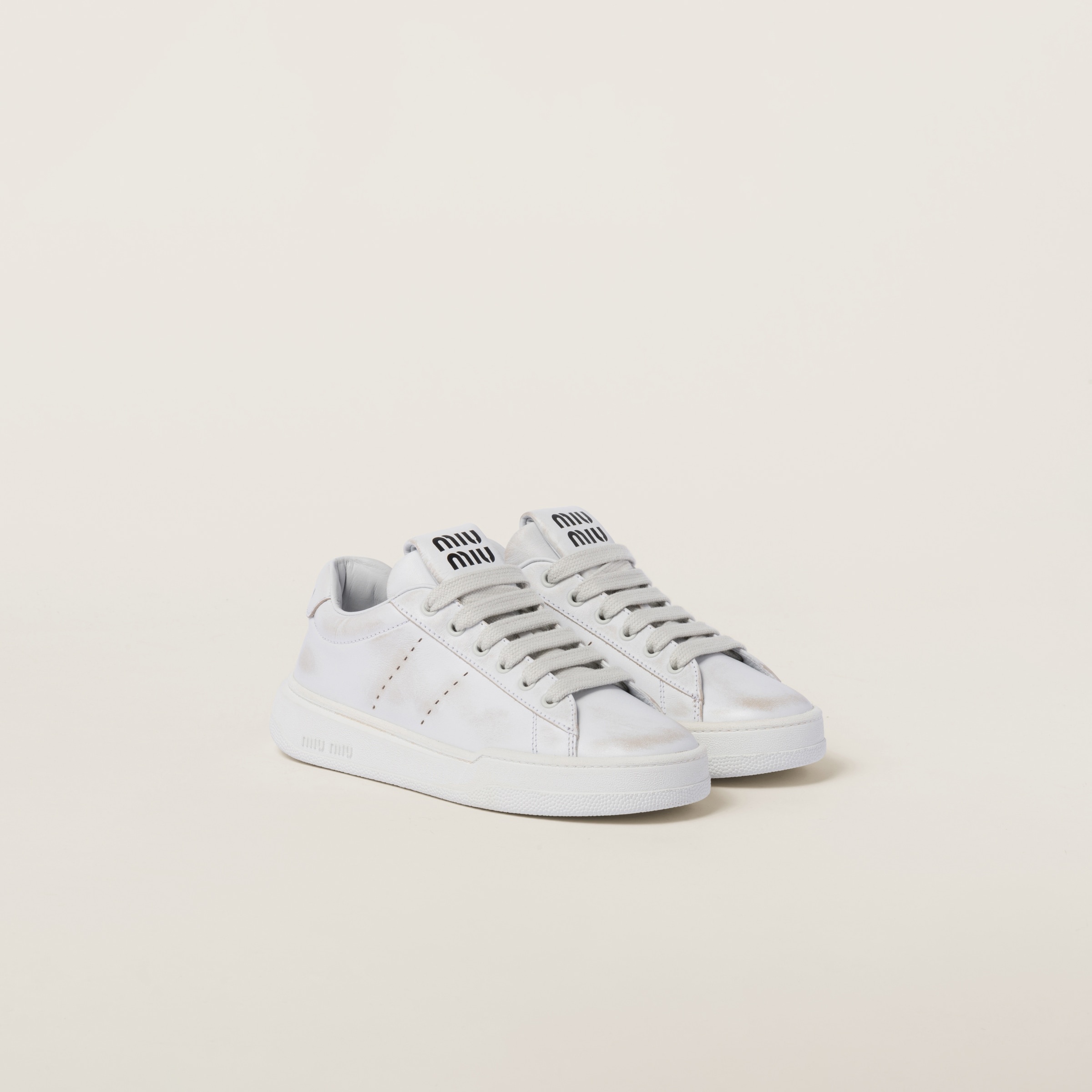 Bleached leather sneakers - 1