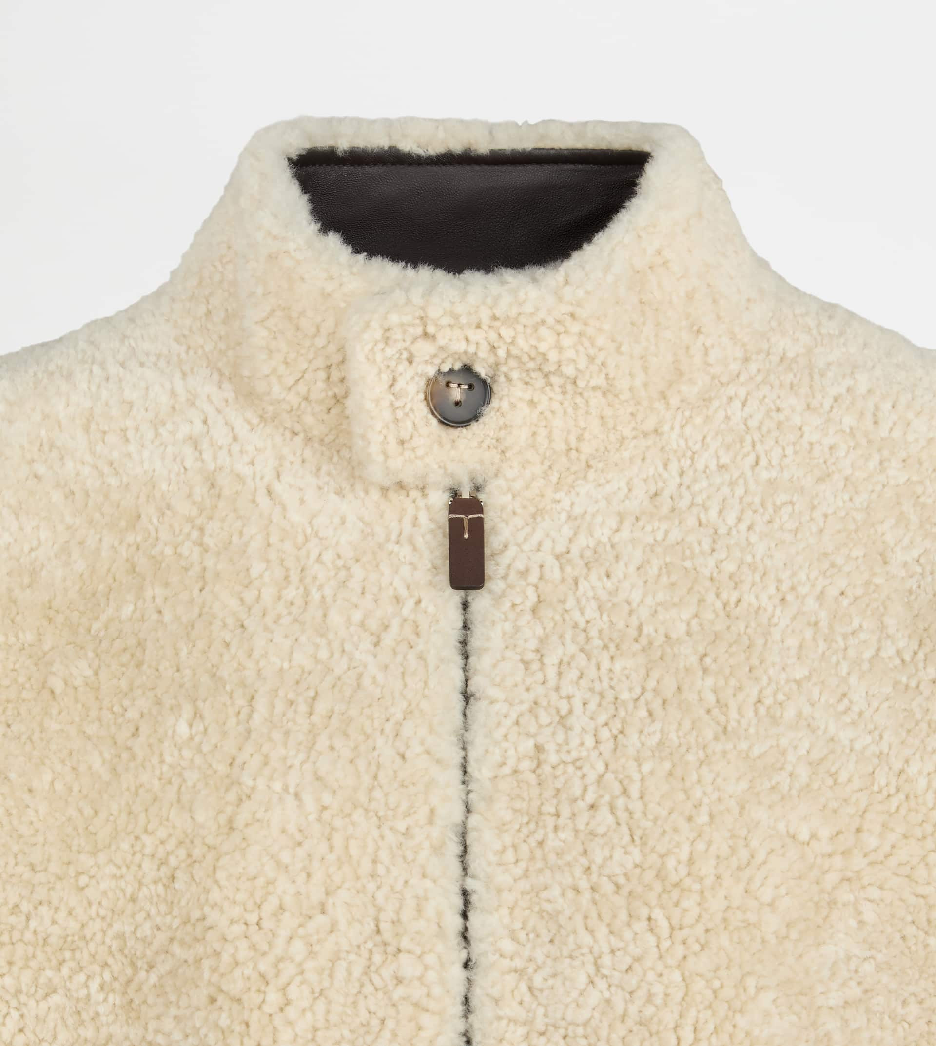 BOMBER JACKET IN SHEARLING - BURGUNDY - 2