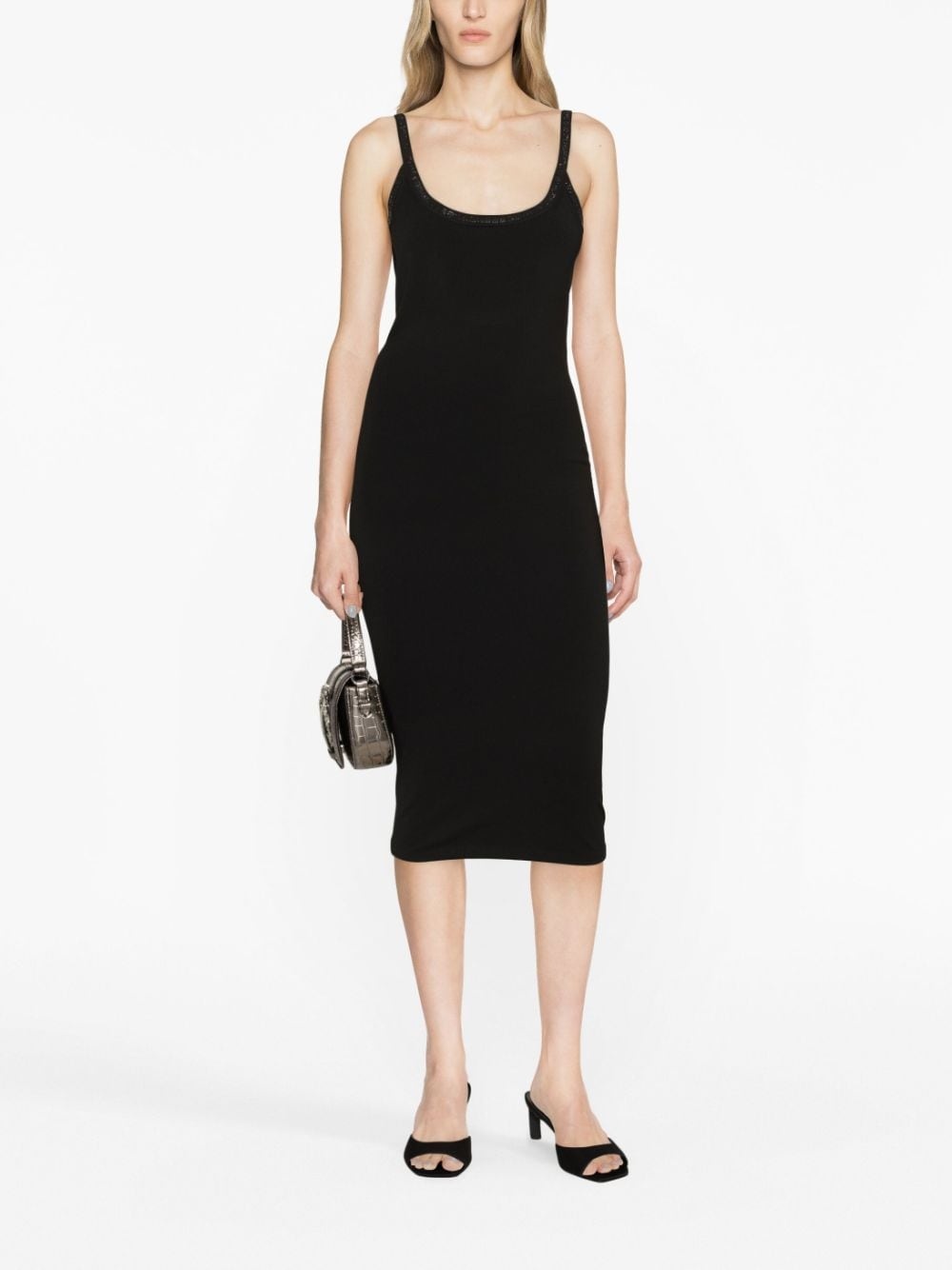 crystal-embellished jersey dress - 2