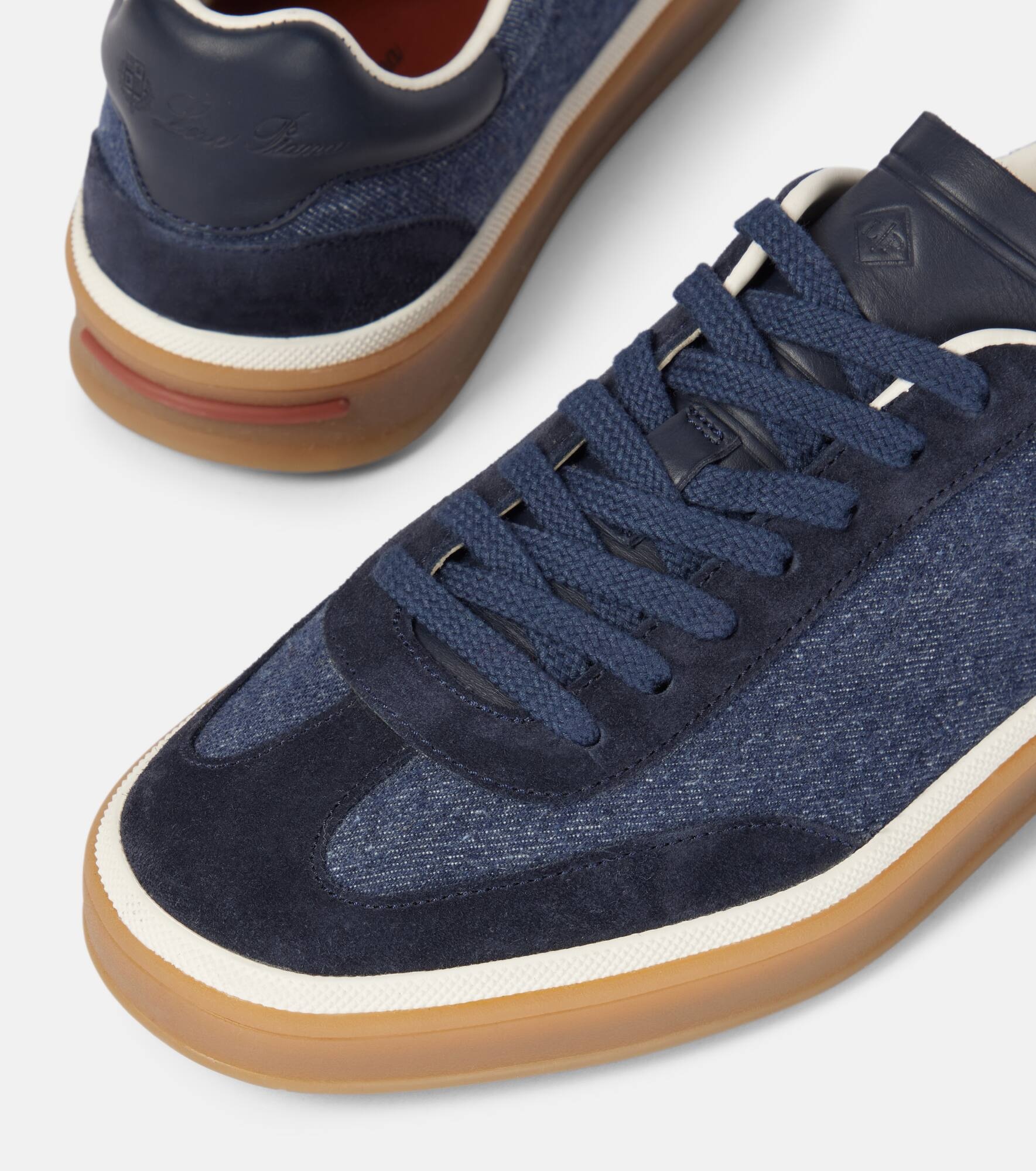 Tennis Walk suede-trimmed denim sneakers - 5