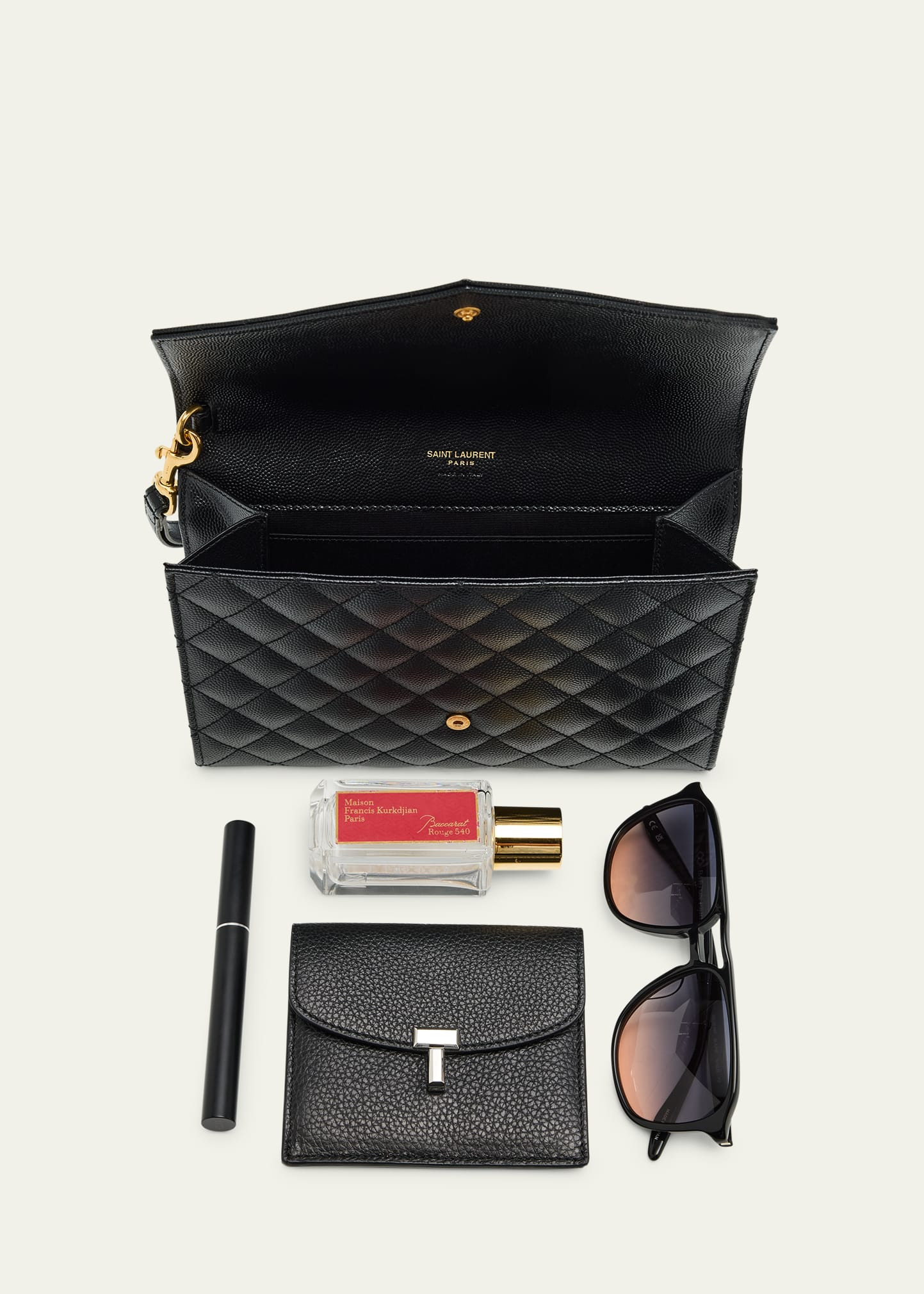 YSL Monogram Quilted Envelope Clutch Bag - 7