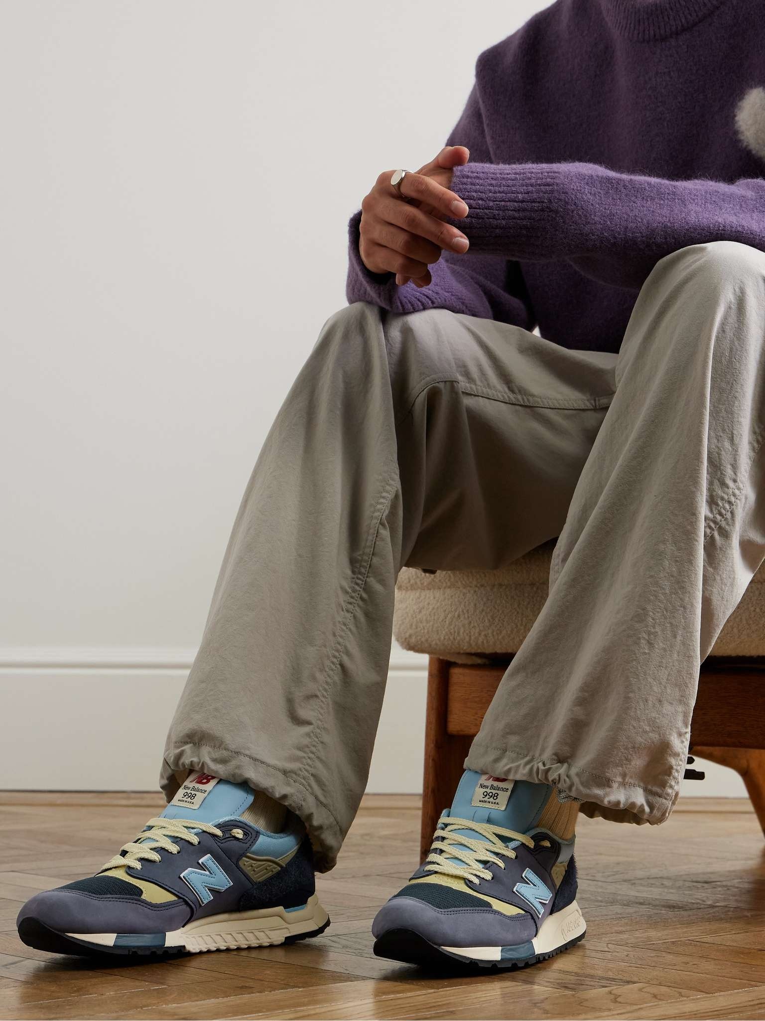 New Balance 998 Leather and Mesh-Trimmed Suede Sneakers REVERSIBLE - Main Image