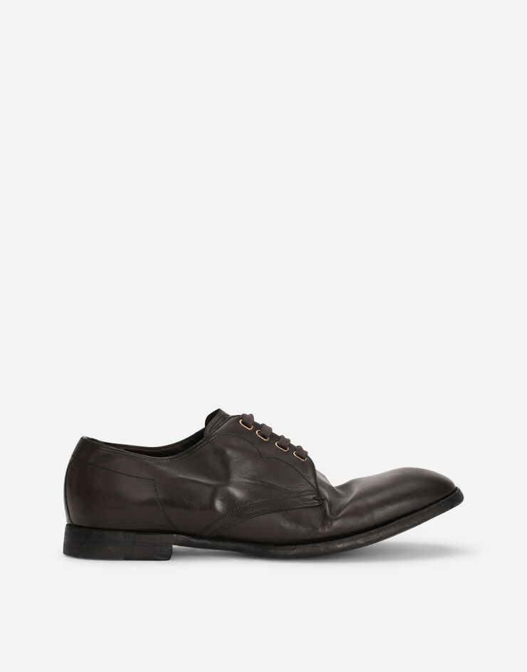 Vintage-finish calfskin derby shoes - 1