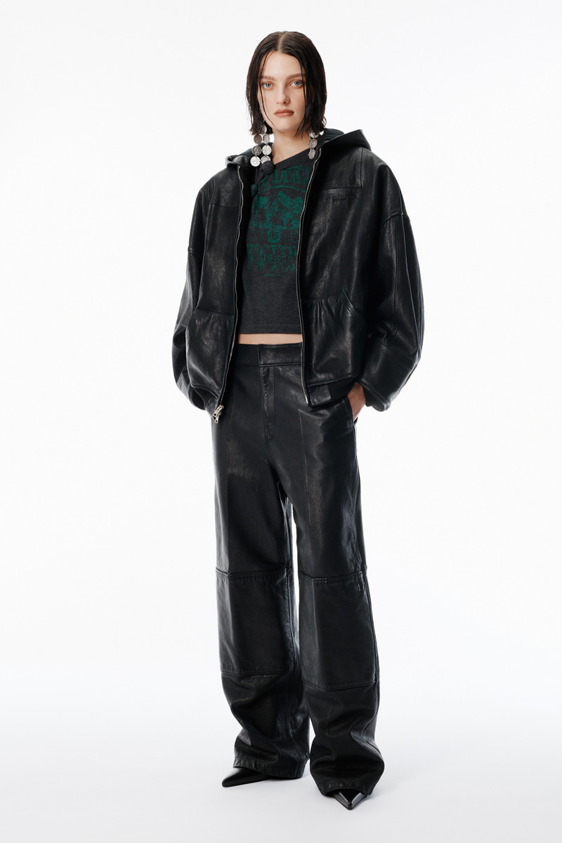Alexander Wang Black Worn Moto Leather Workwear Pant outlook