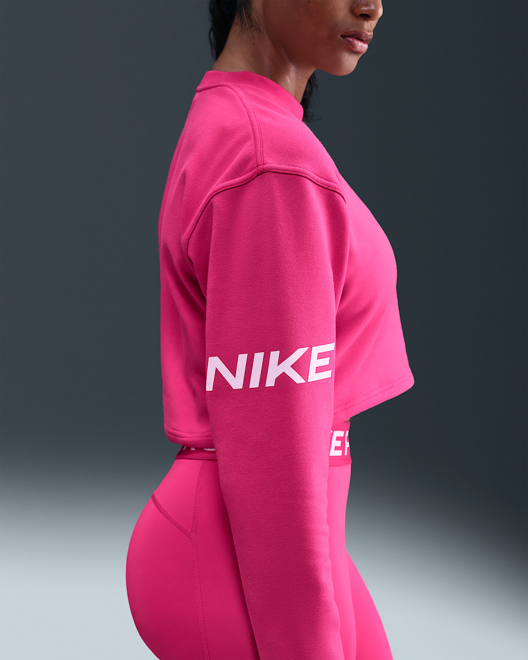 Nike Pro Women's Dri-FIT Loose Crew-Neck French Terry Sweatshirt - 2