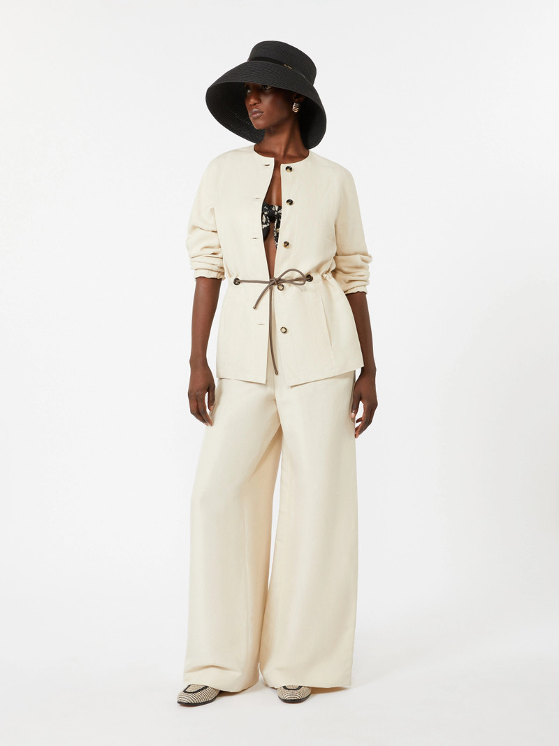 Max Mara CAREZZA Linen and silk jacket - BEIGE outlook