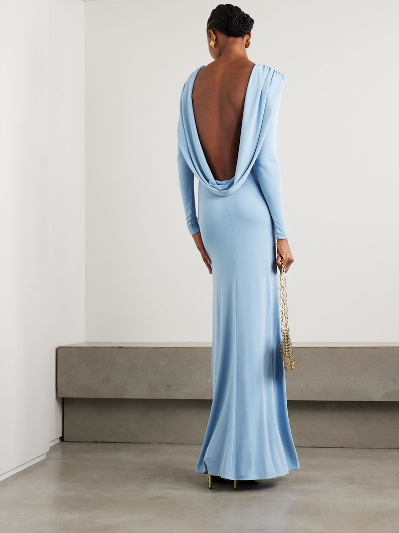 THE NEW ARRIVALS ILKYAZ OZEL Roisin open-back draped stretch-jersey gown Blue outlook