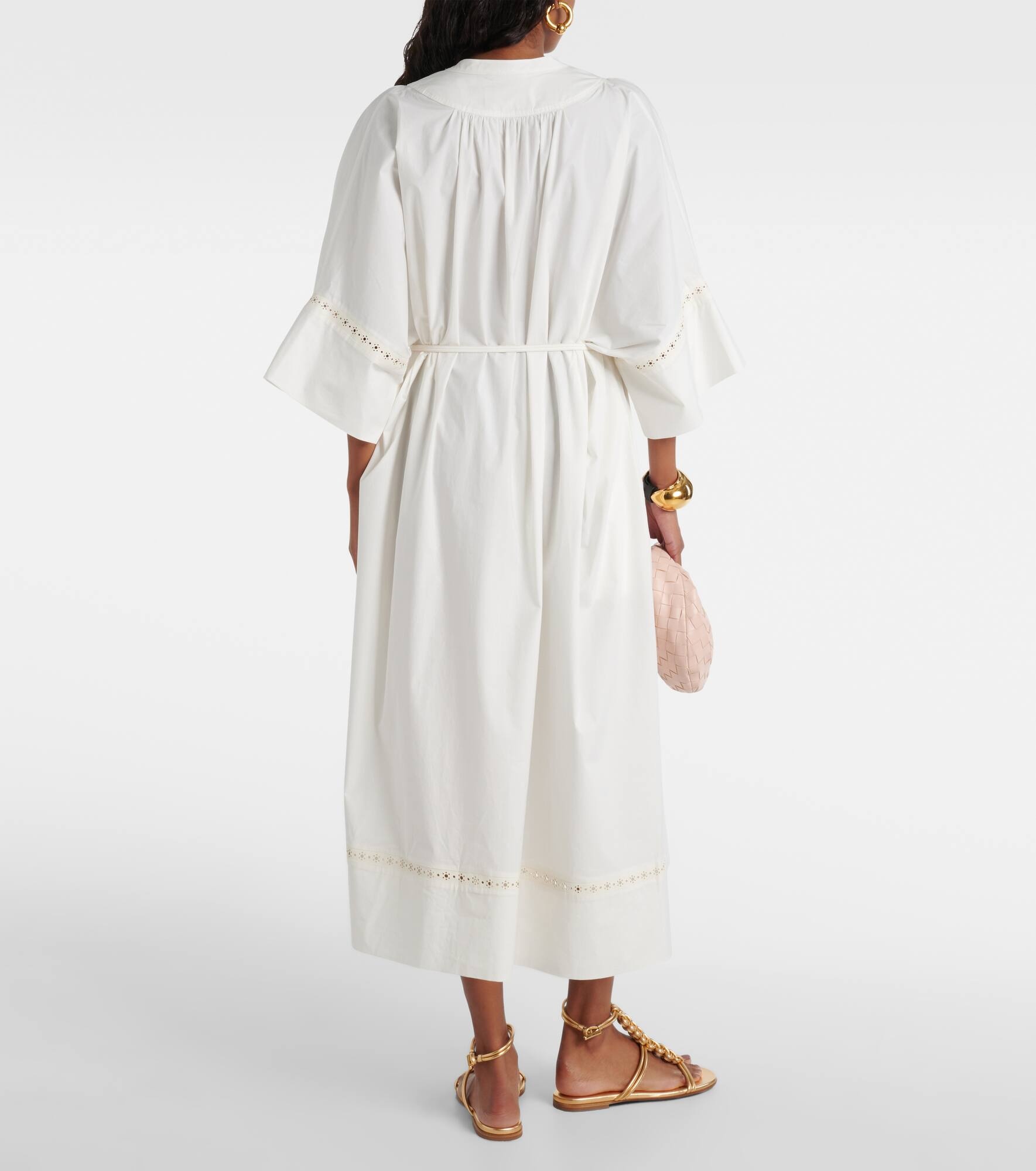 Belted cotton-blend maxi dress - 3