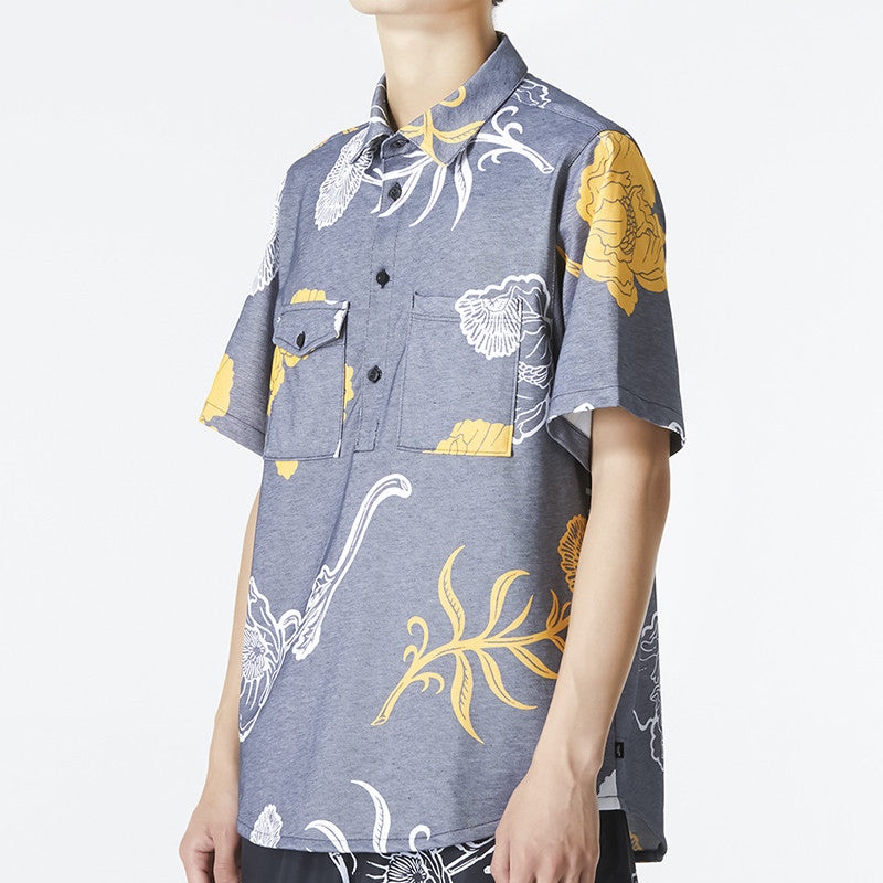 Men's Nike SB Skateboard Full Print Casual Short Sleeve Shirt Blue DM0170-010 - 4