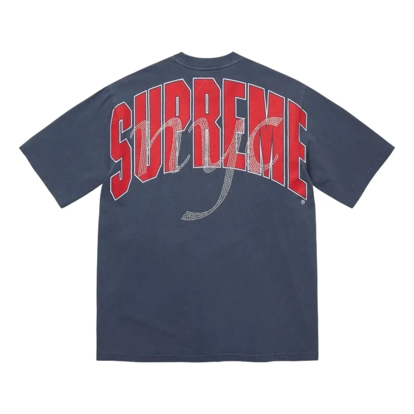 Supreme SS26 Rhinestone Script S/S T-Shirt 'Navy' SUP-SS26-324-NVY - 1
