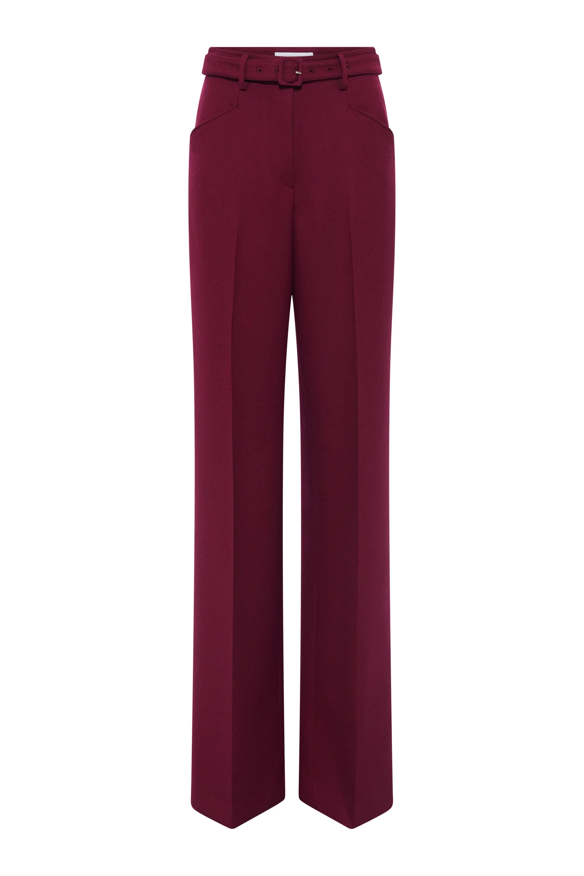 Norman Wide-leg Pant in Bordeaux Recycled Virgin Wool - 1