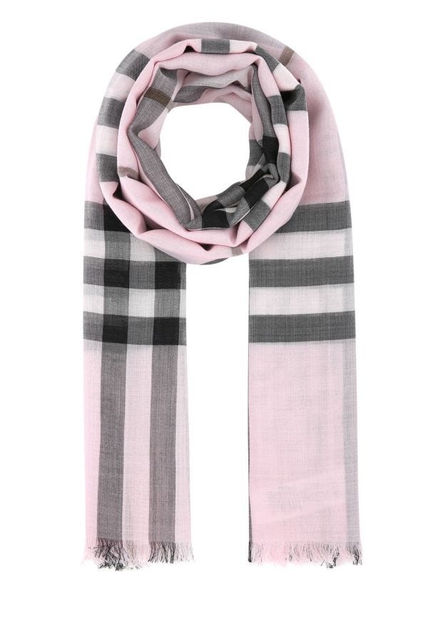 スカーフ Burberry Embroidered wool blend foulard (8078781 B1017) Burberry Burberry Unisex Embroidered Wool Blend Foulard