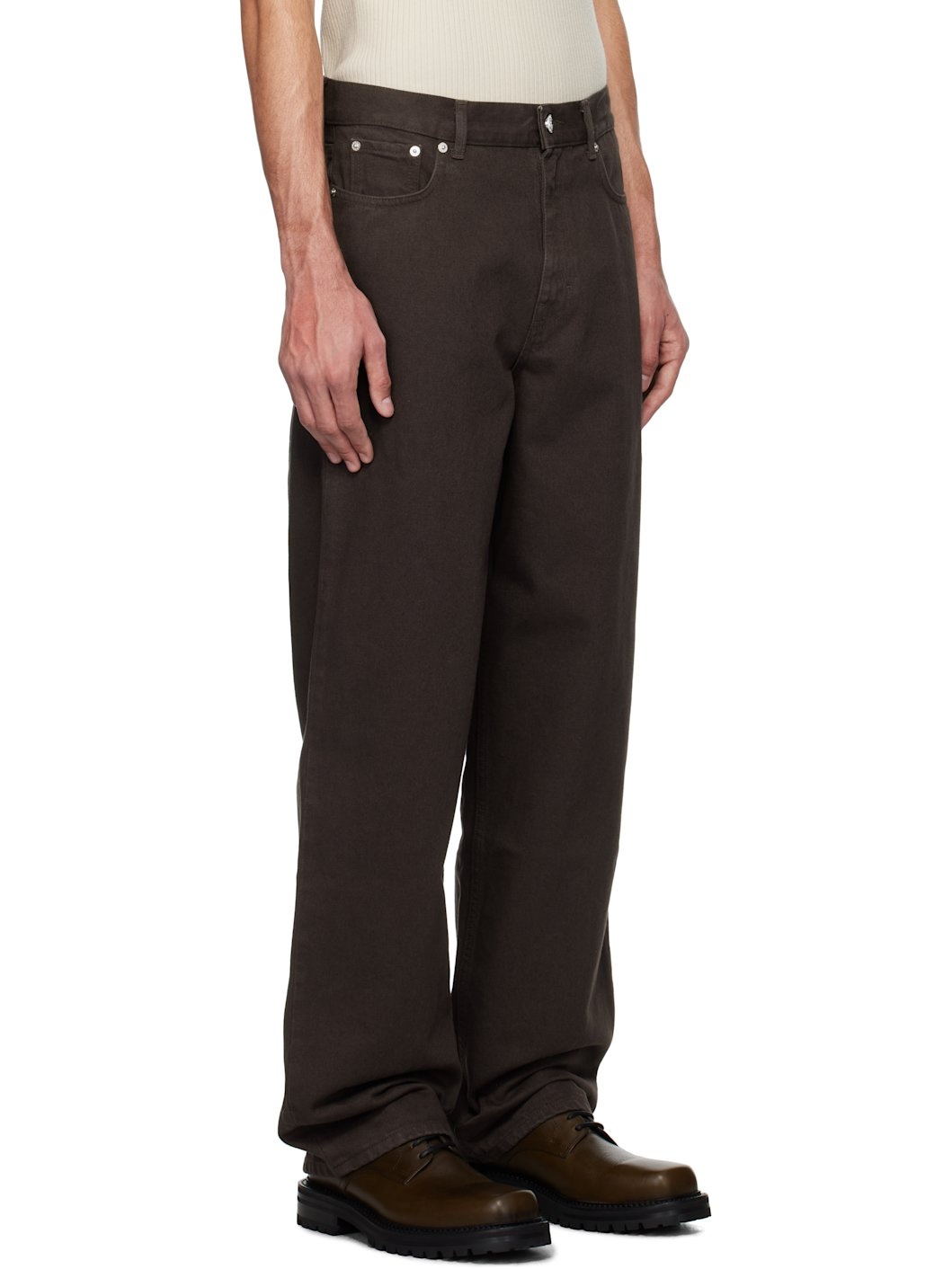 Brown Wide Cut Jeans - 2