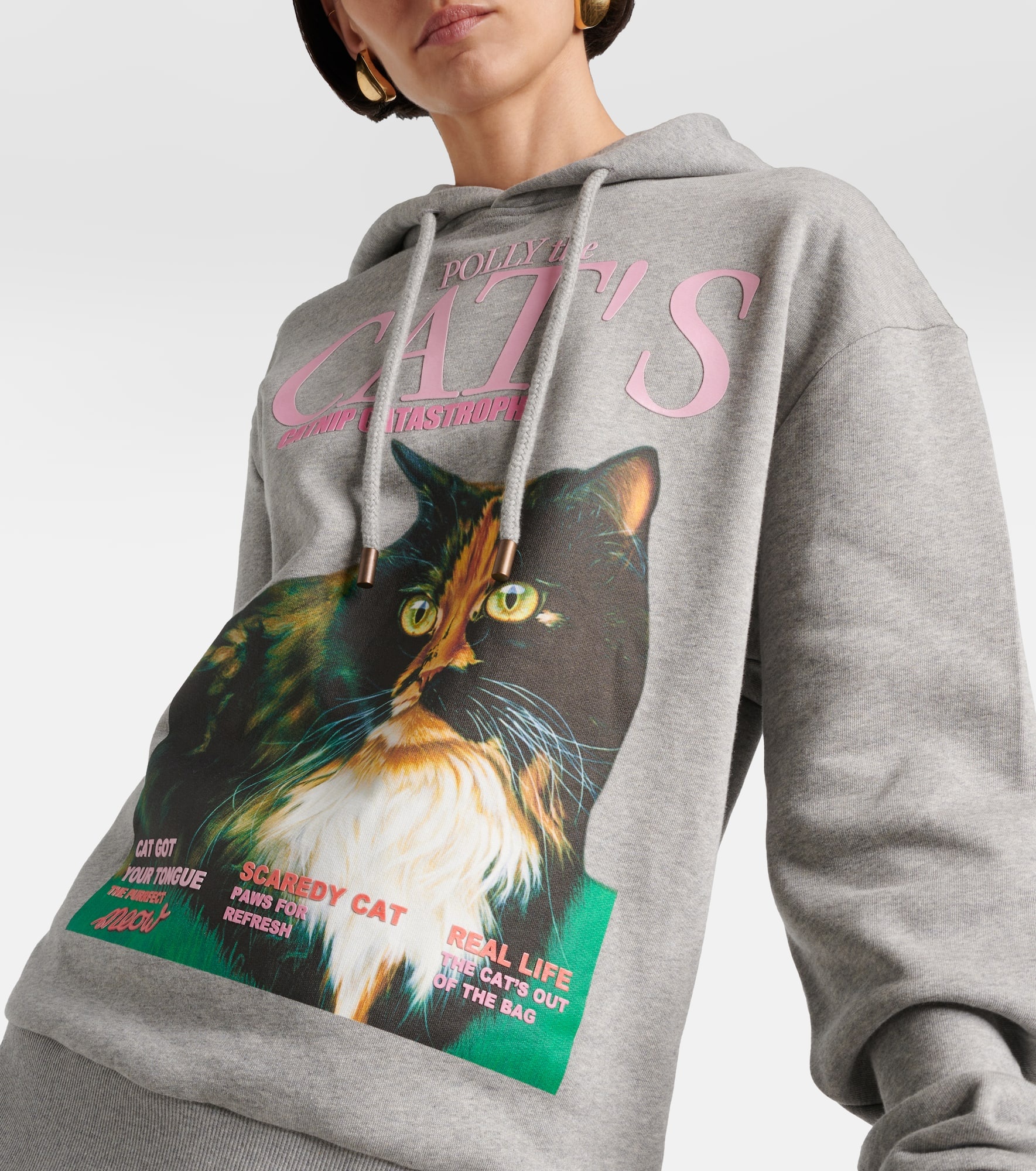 Printed cotton-blend jersey hoodie - 4