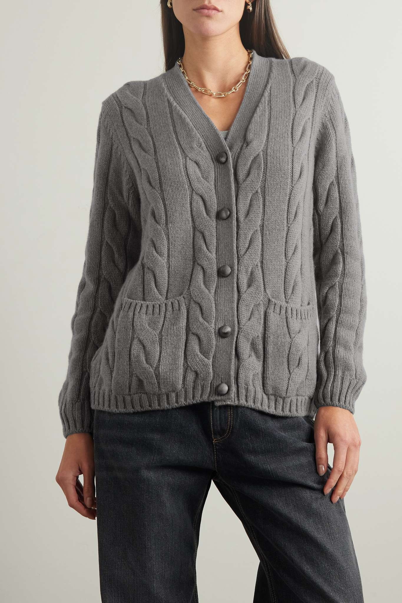 Napier cable-knit cashmere cardigan - 3