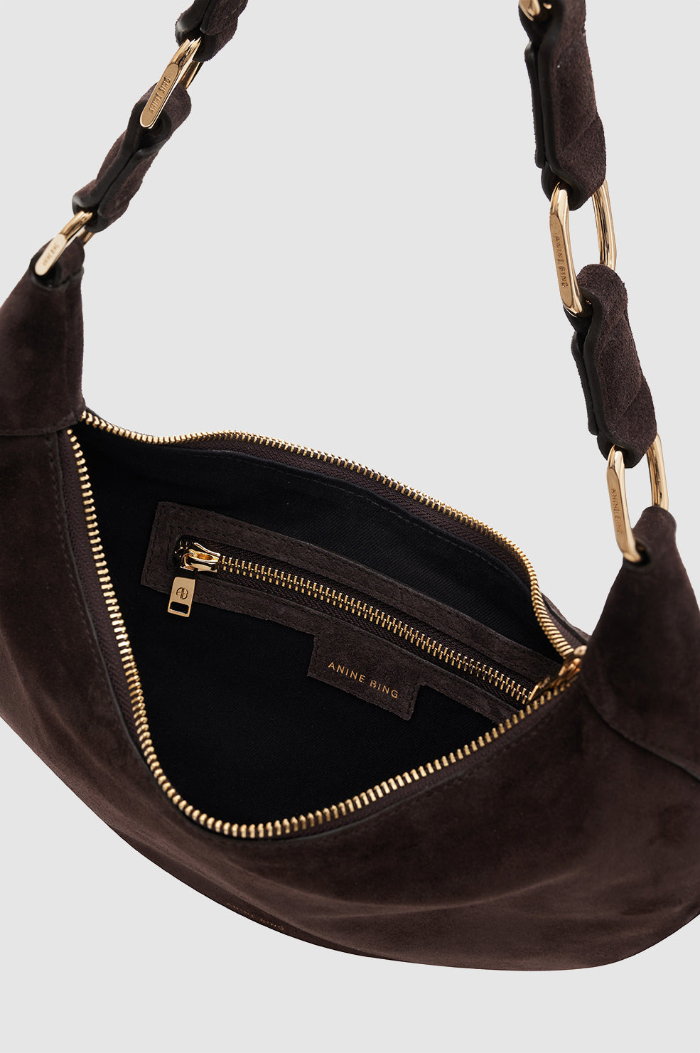 Kate Hobo Bag - Dark Brown Suede - 4