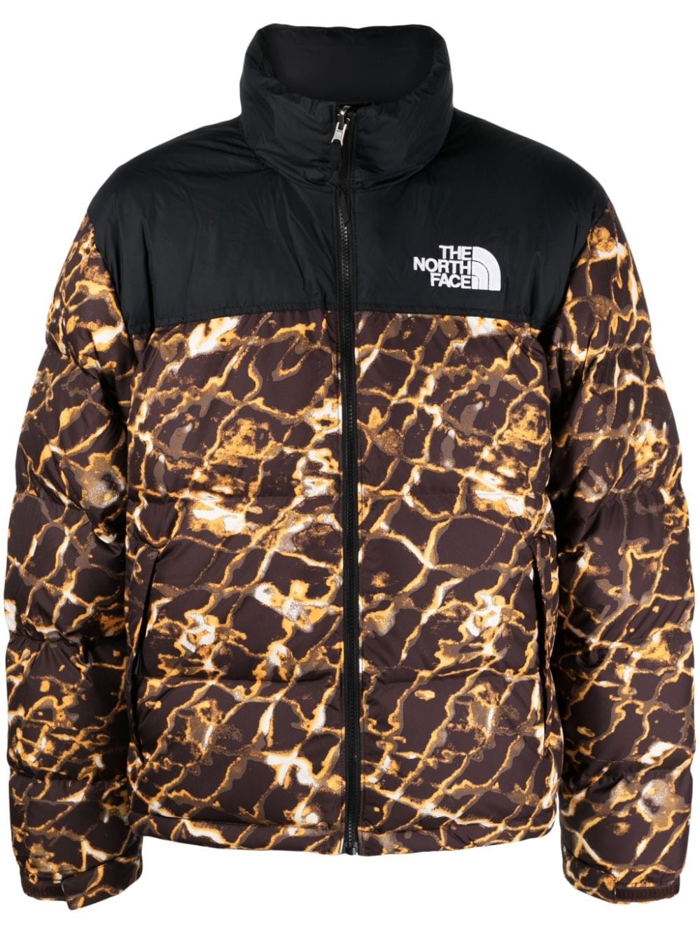 abstract-pattern print padded-design jacket - 1