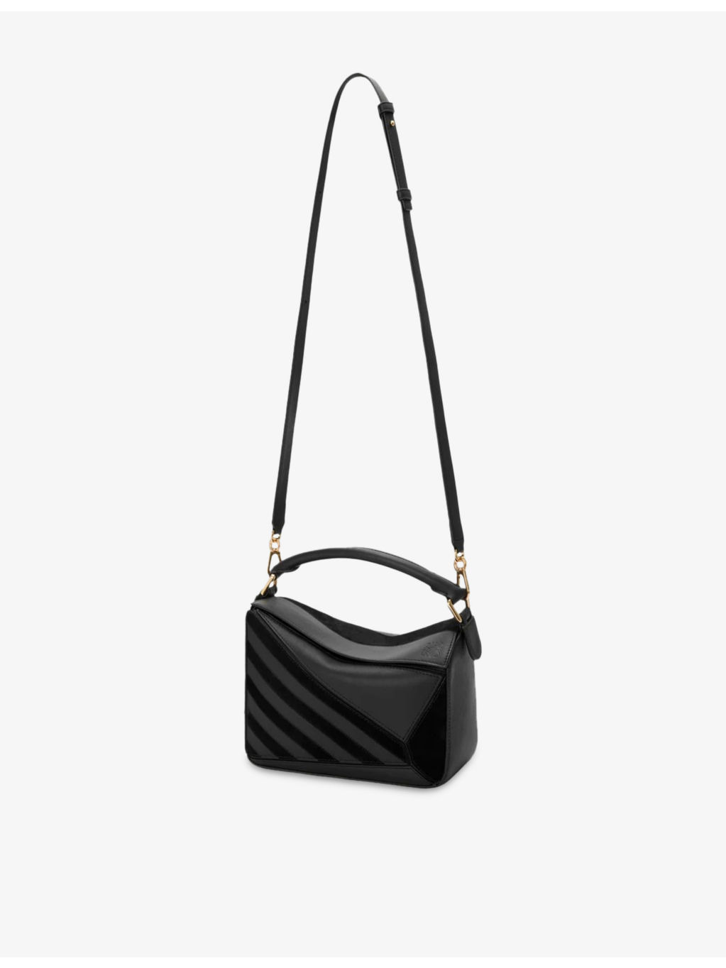 Puzzle Stripes Small Leather Top-Handle Bag - 10