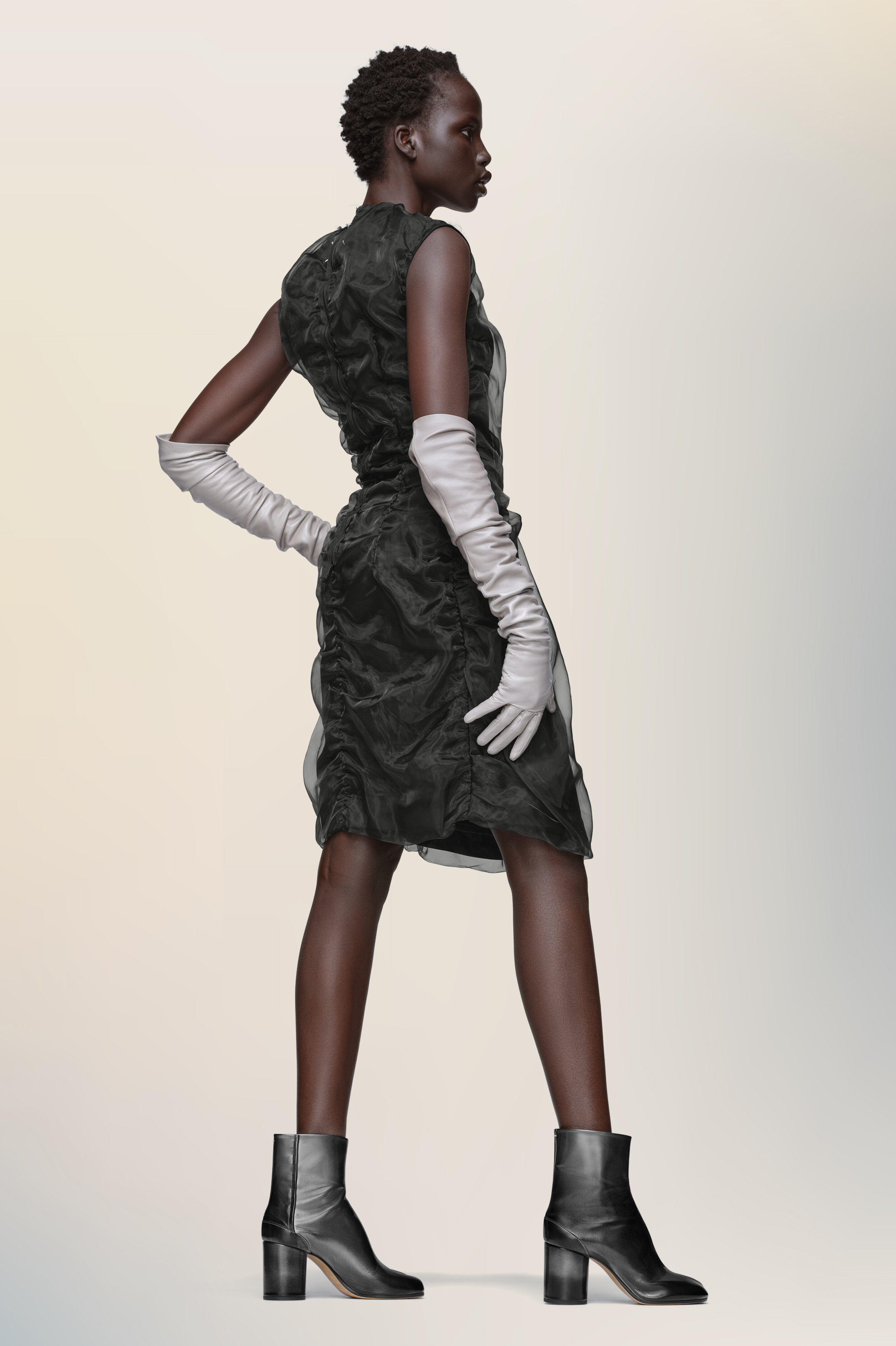 Gathered organza dress - 4