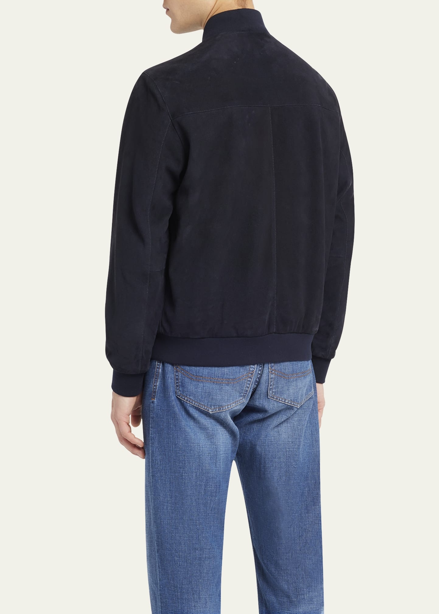 Men's Suede Bomber Jacket - 3
