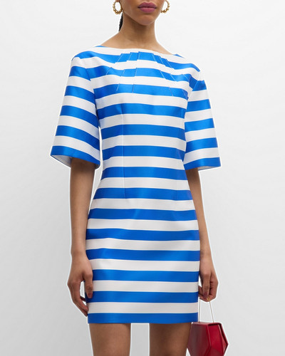 EMILIA WICKSTEAD Guinerver Striped Short-Sleeve Mini Dress outlook