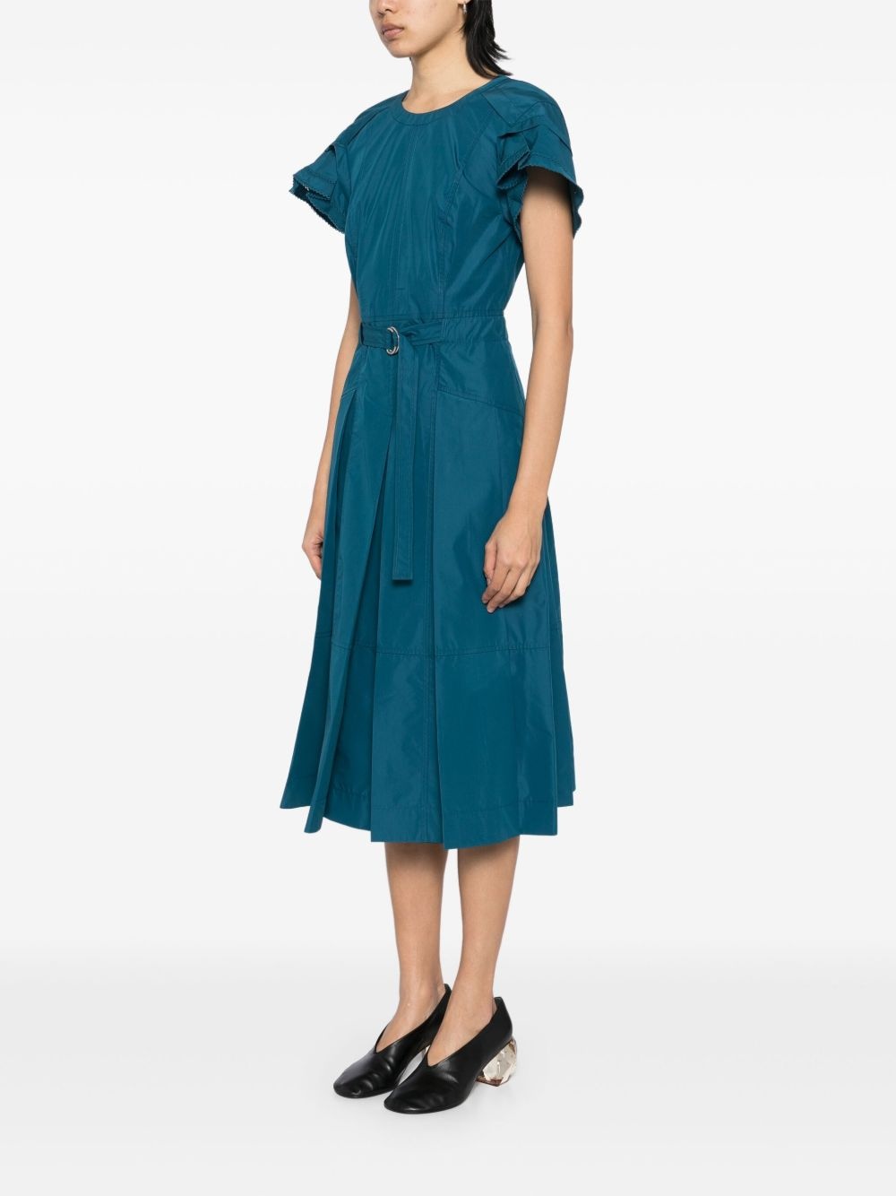 petal-sleeves midi dress - 3