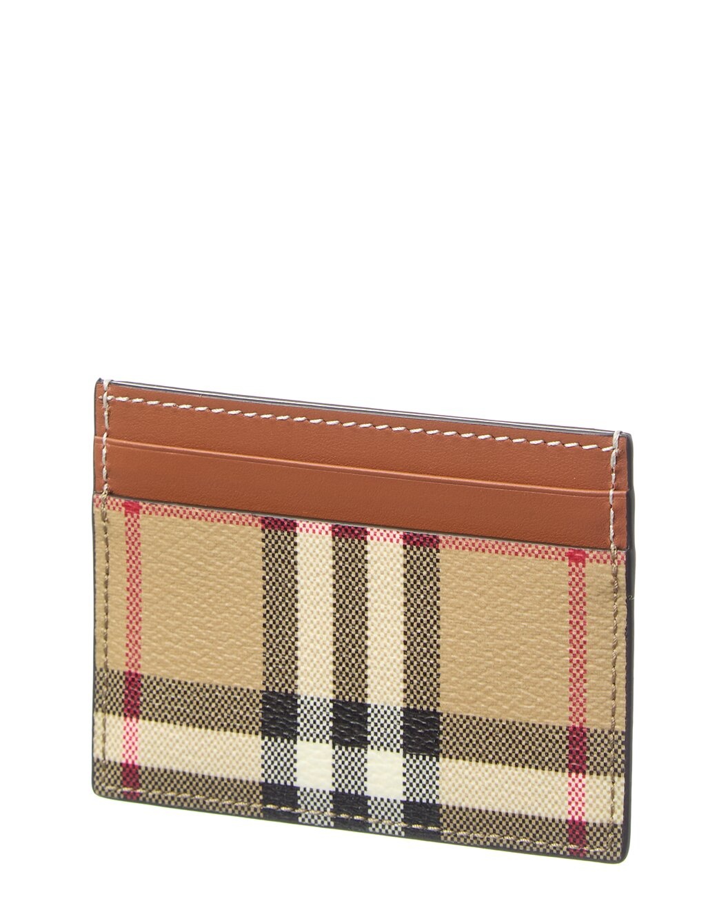 Burberry Check E-Canvas & Leather Card Holder - 2