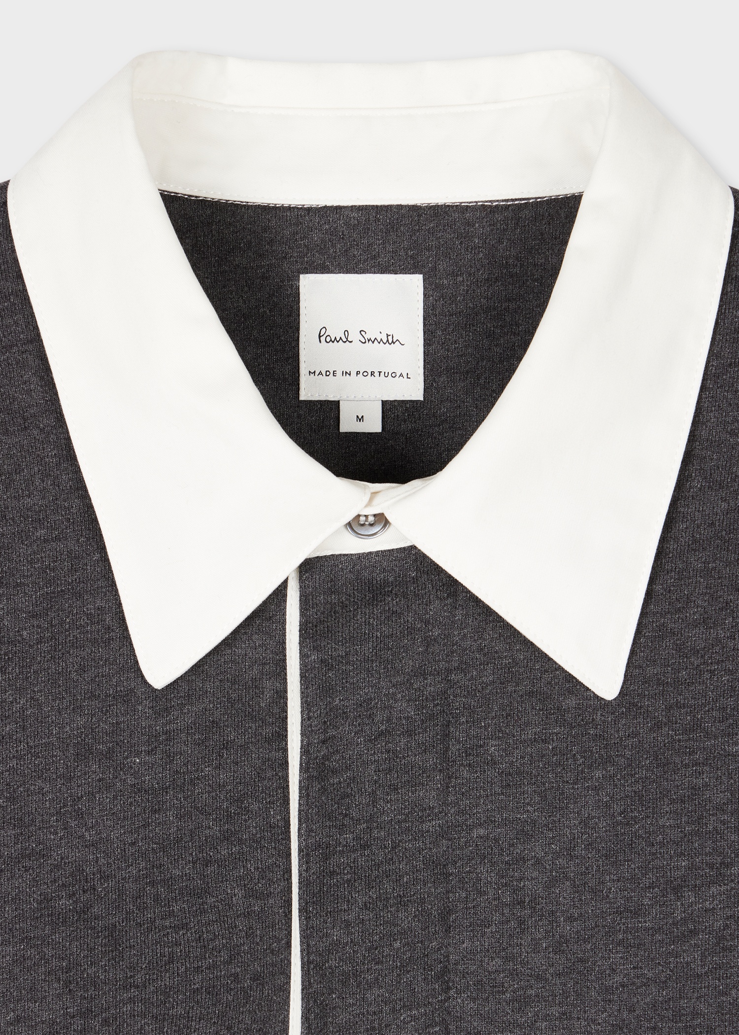 Dark Grey Contrast Collar Marl Sweatshirt - 3
