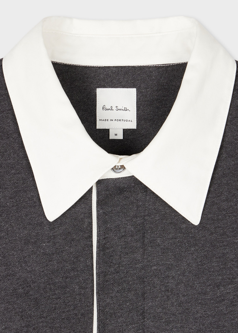 Dark Grey Contrast Collar Marl Sweatshirt 3