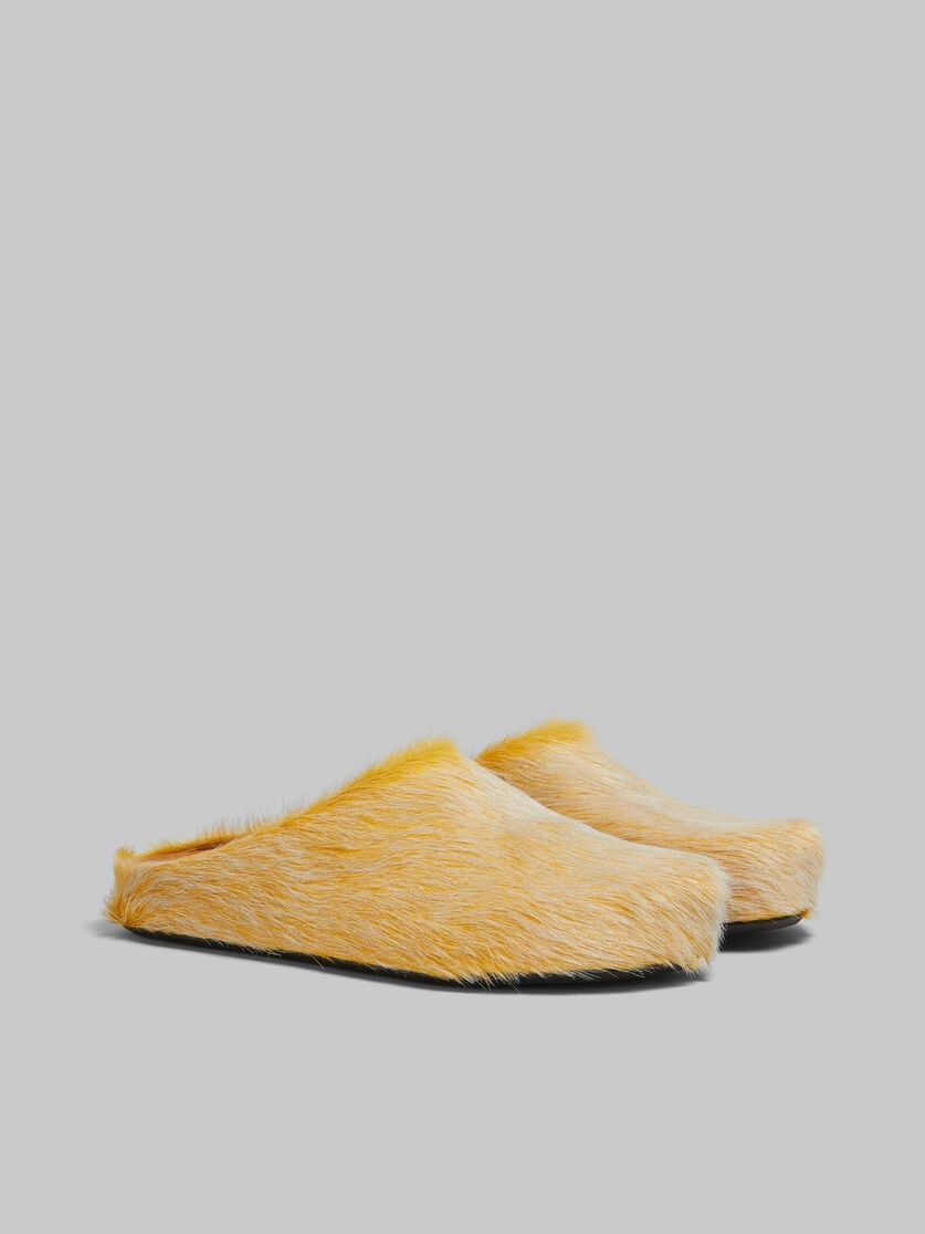 YELLOW LONG HAIR CALFSKIN FUSSBETT SABOT - 2
