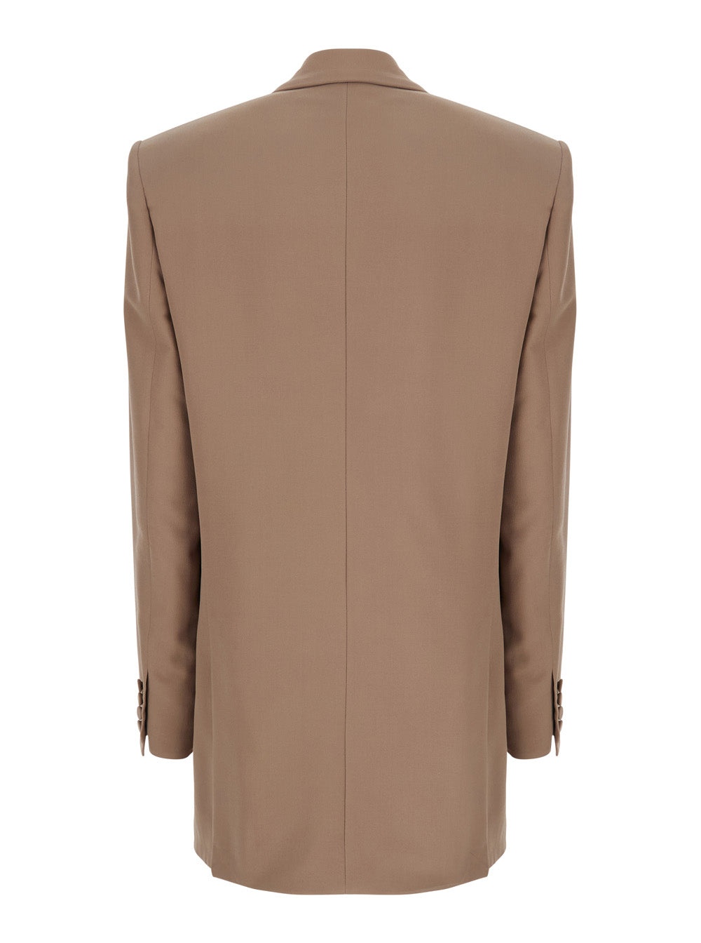 Saint Laurent Women Beige Double Breasted Jacket With Classic Lapels In Silk Woman - 2