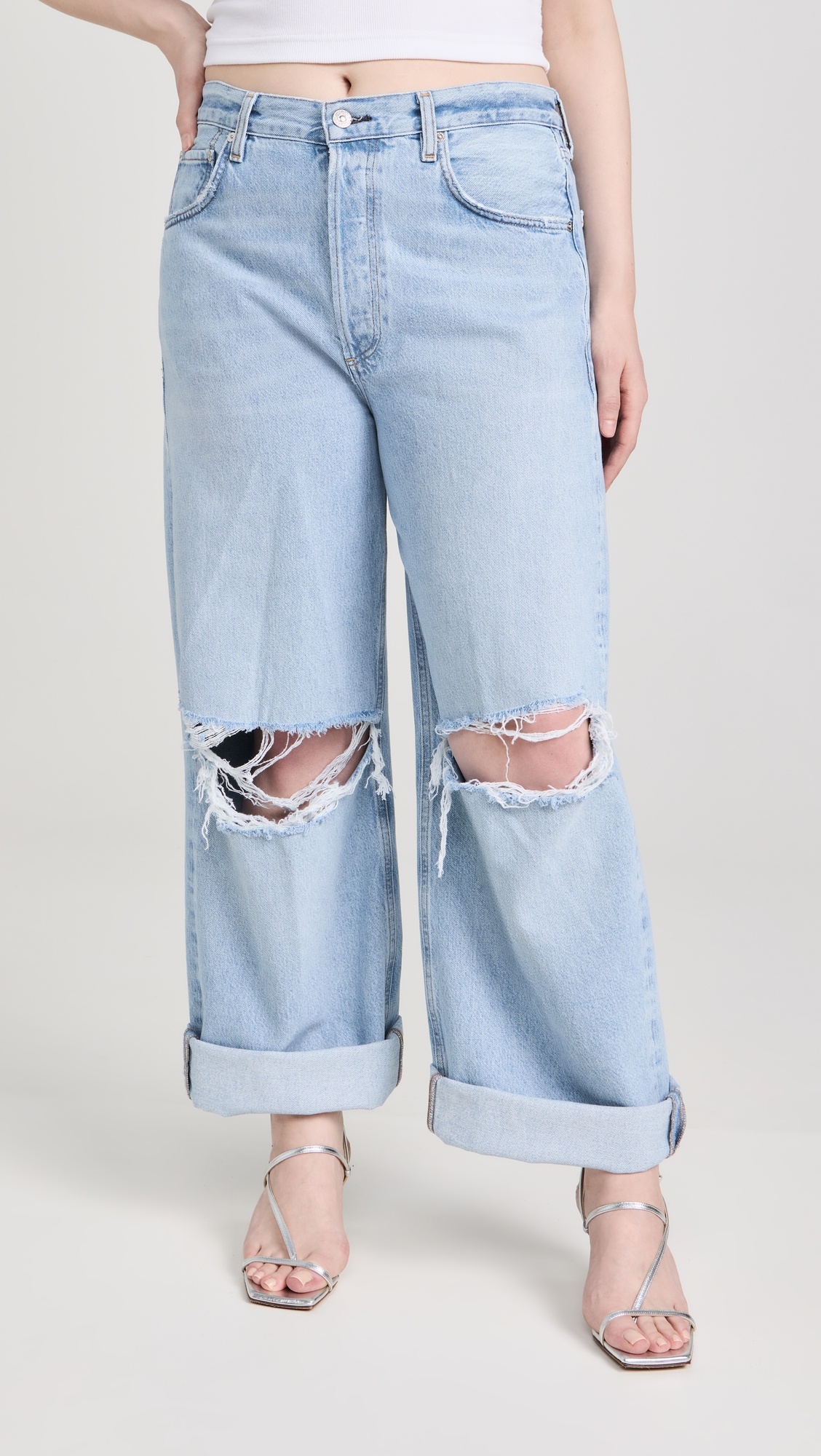 Ayla Baggy Cuffed Crop Jeans - 8
