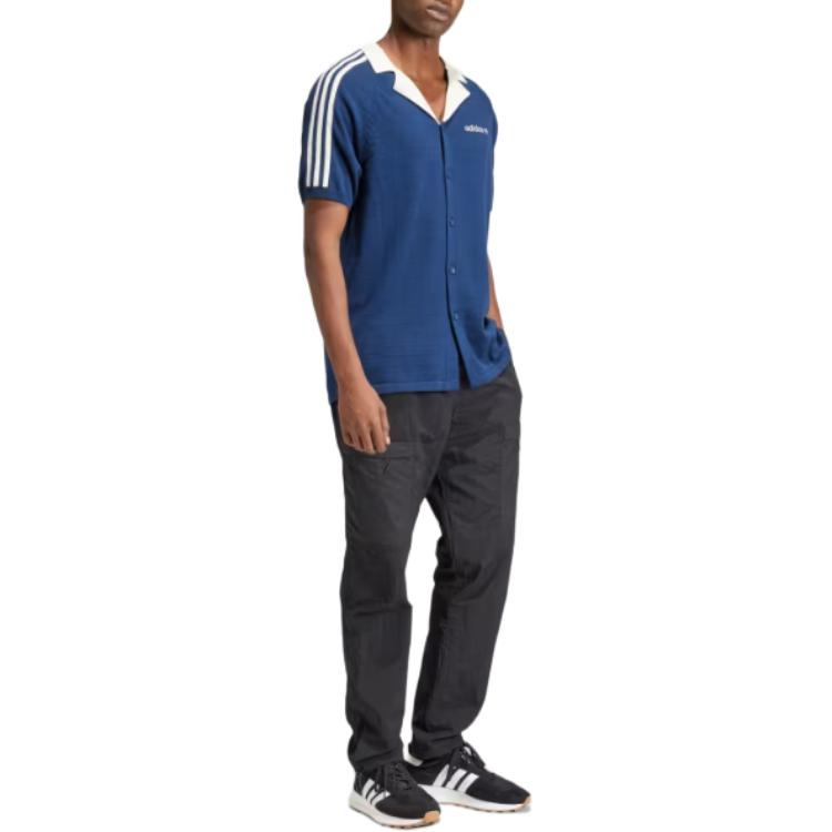 adidas Premium Knitted Tee 'Blue White' IU0223 - 5