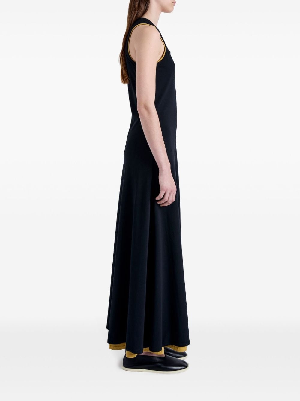 layered cotton-blend dress - 3