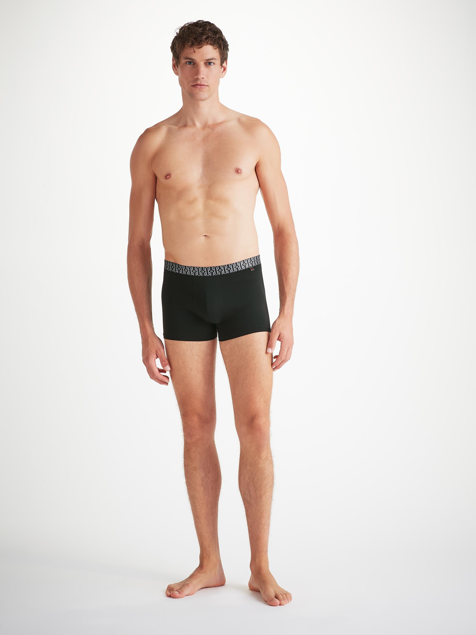 Men's Boxer Briefs Pima Cotton Stretch Black Rope Print - 5