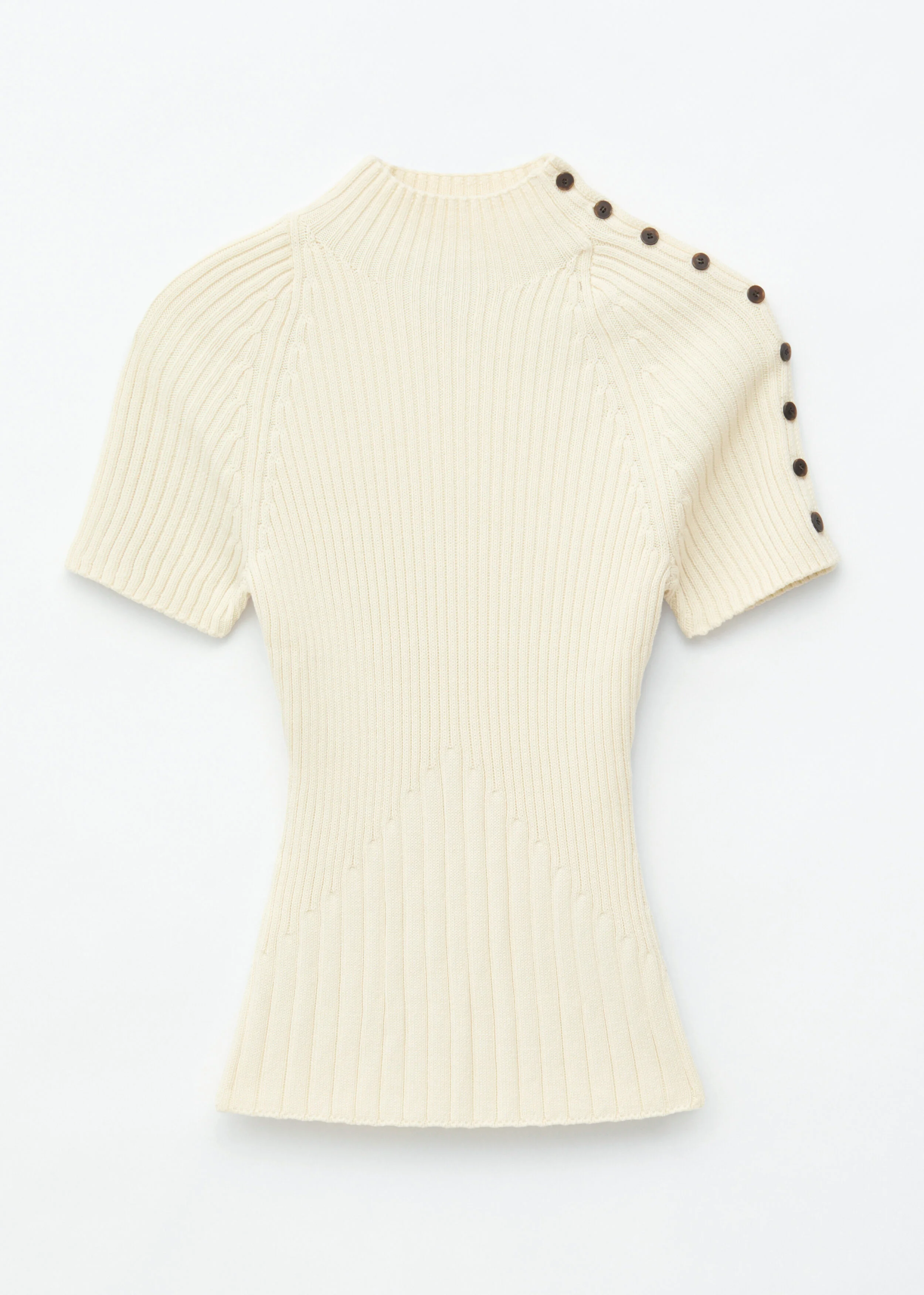 Mock-Neck Ribbed Top - 1
